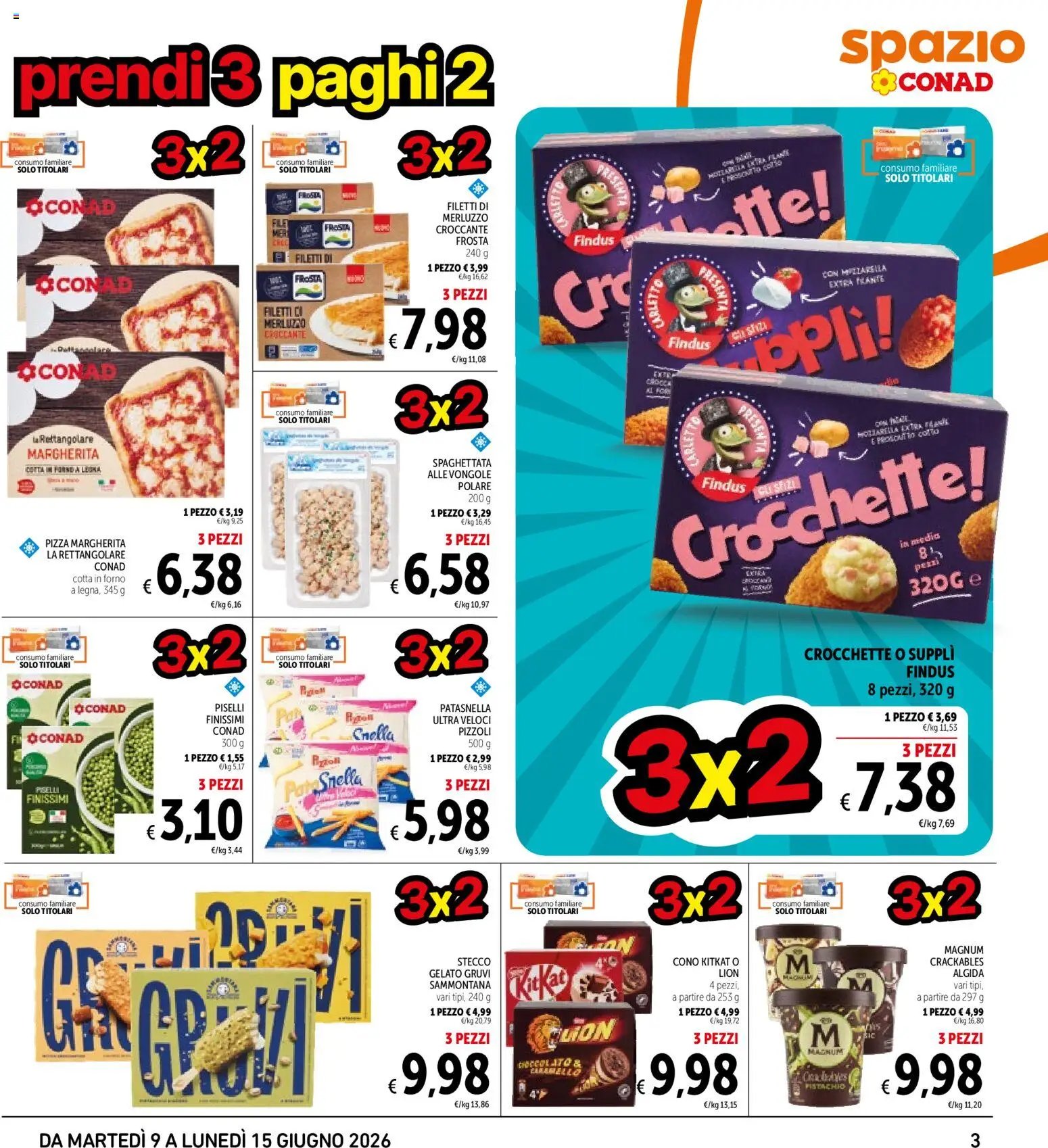 Spazio Conad volantino Prendi 3, paghi 2