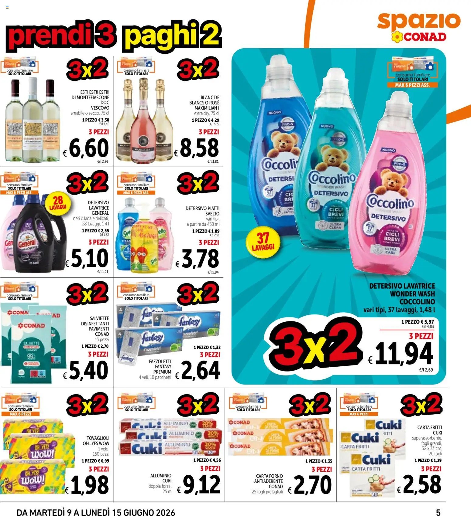 Spazio Conad volantino Prendi 3, paghi 2