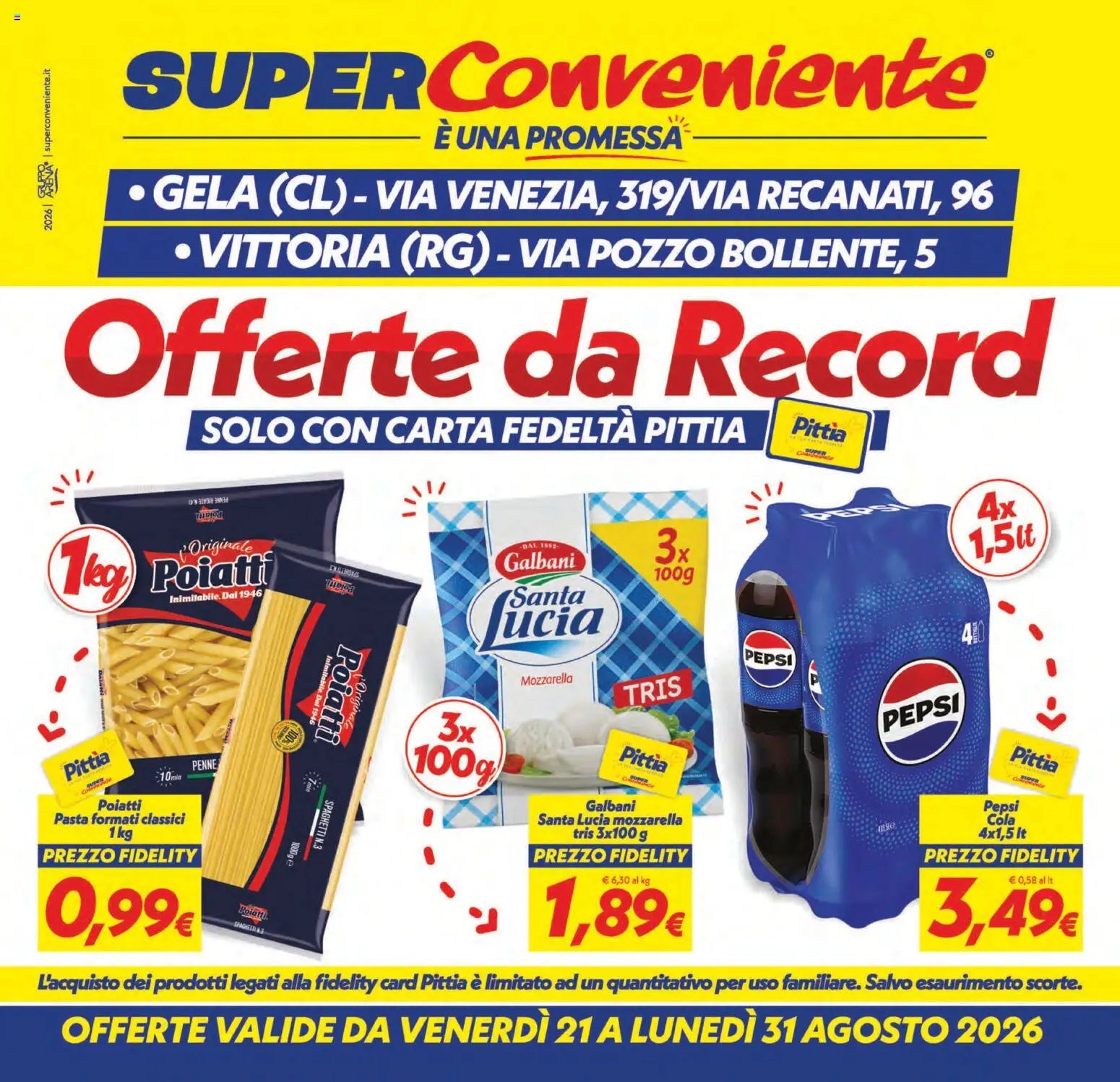 SuperConveniente volantino Gela, Vittoria