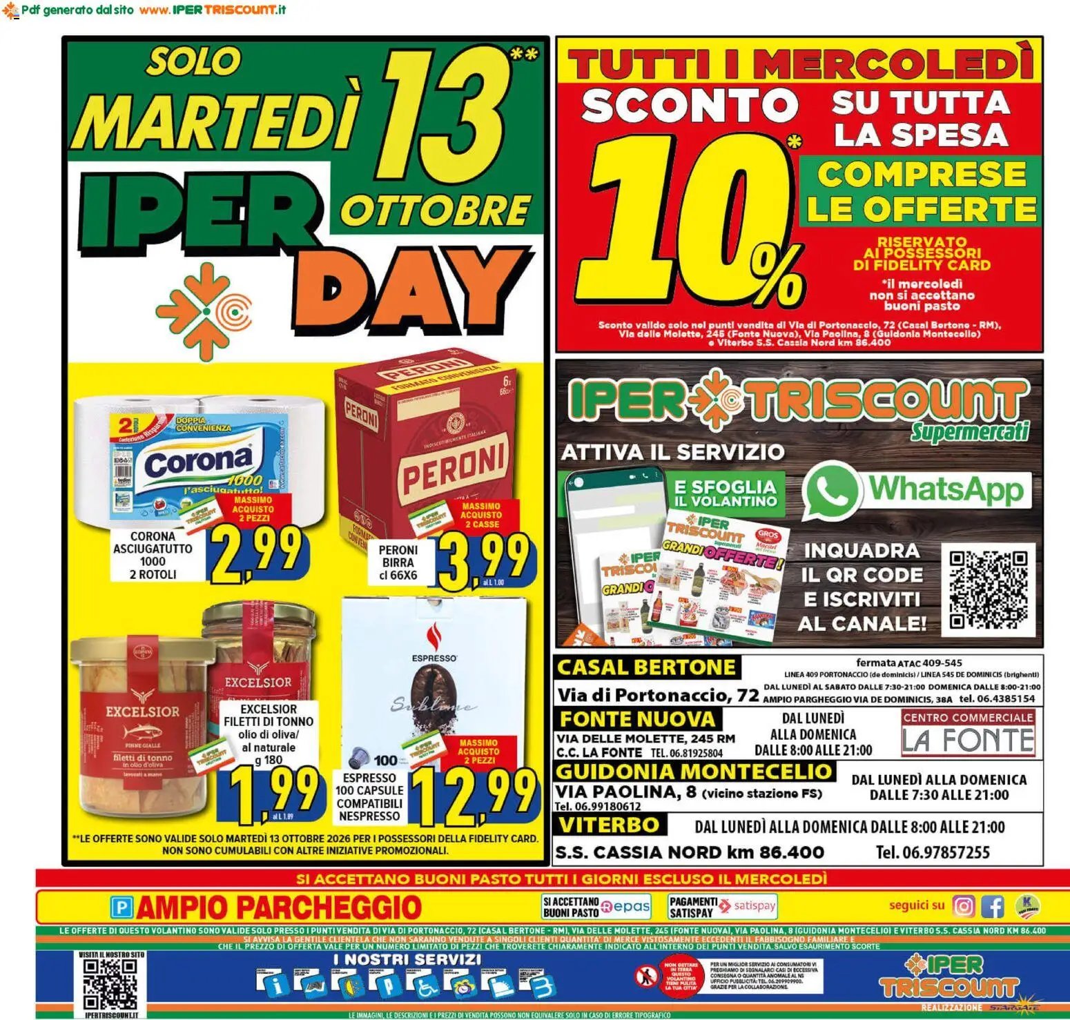 Ipertriscount volantino Casal Bertone