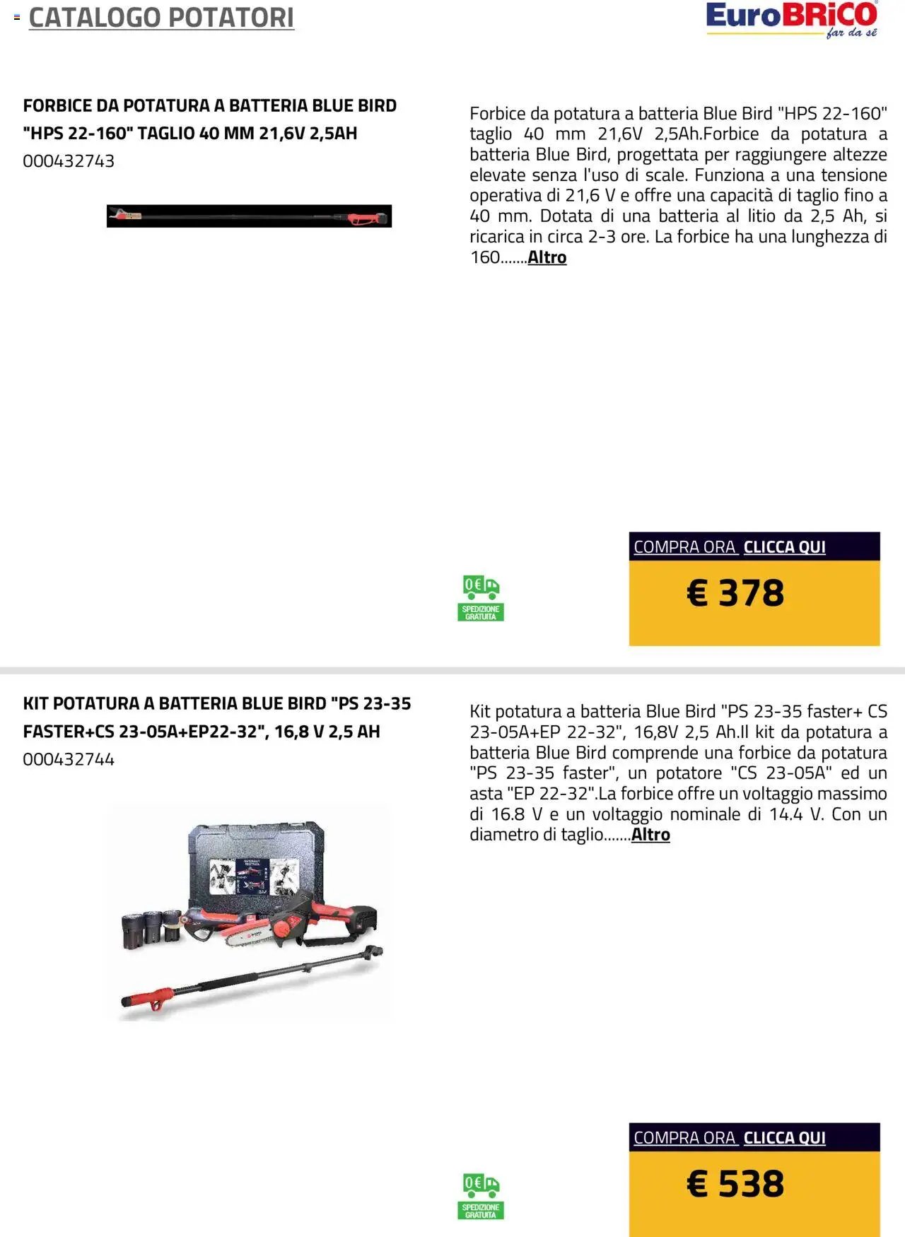 Eurobrico Potatori catalogo