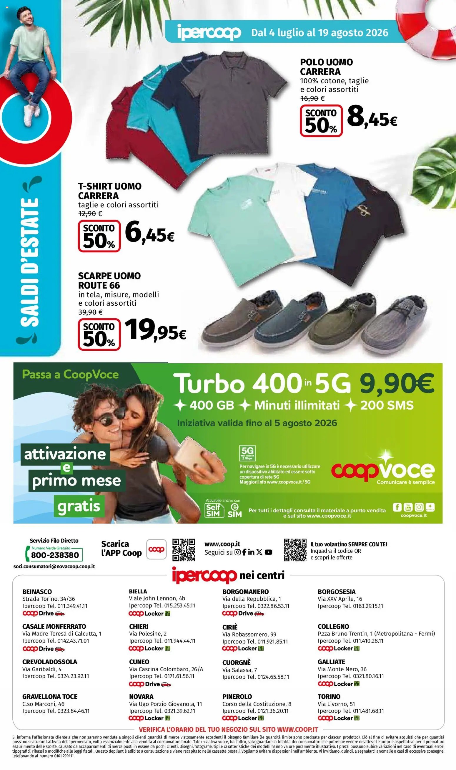 Ipercoop volantino Saldi D'Estate Piemonte