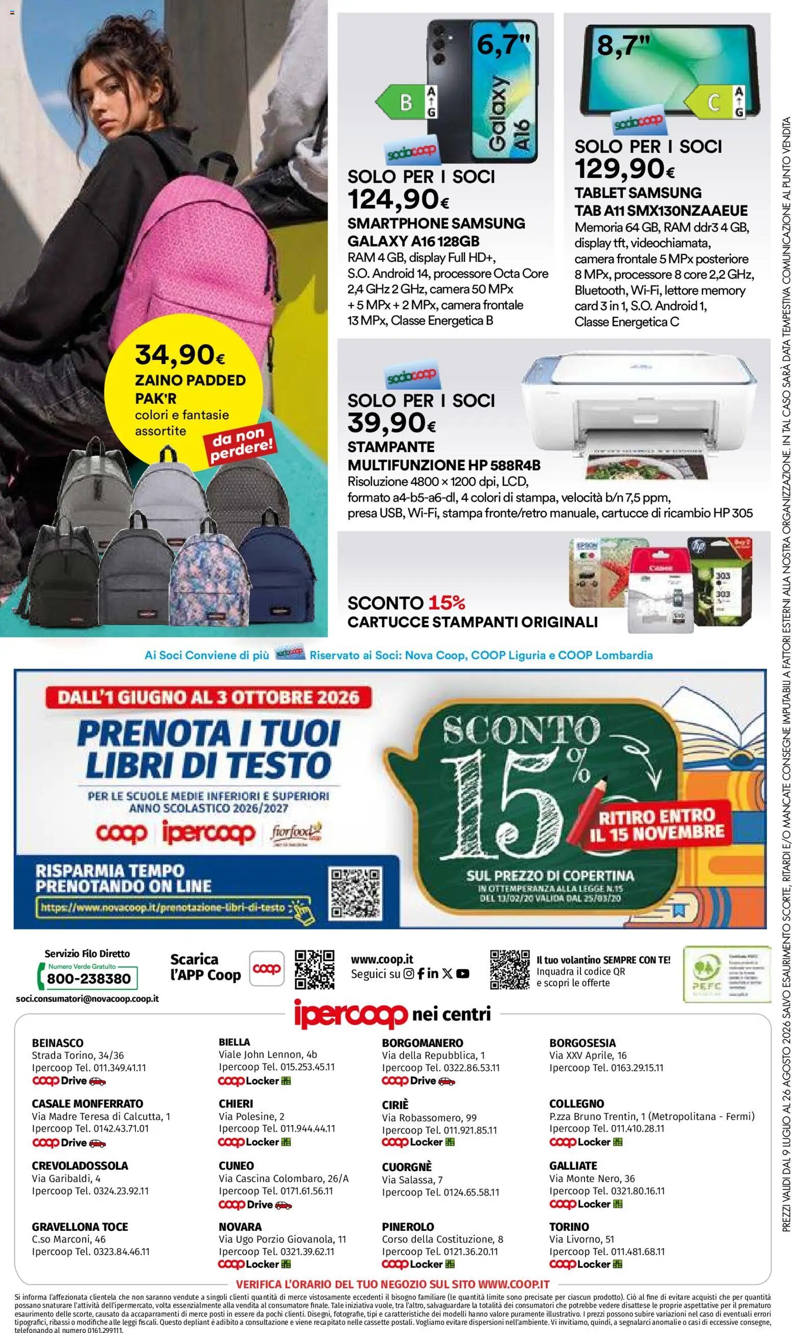 Ipercoop volantino Scuola Torino