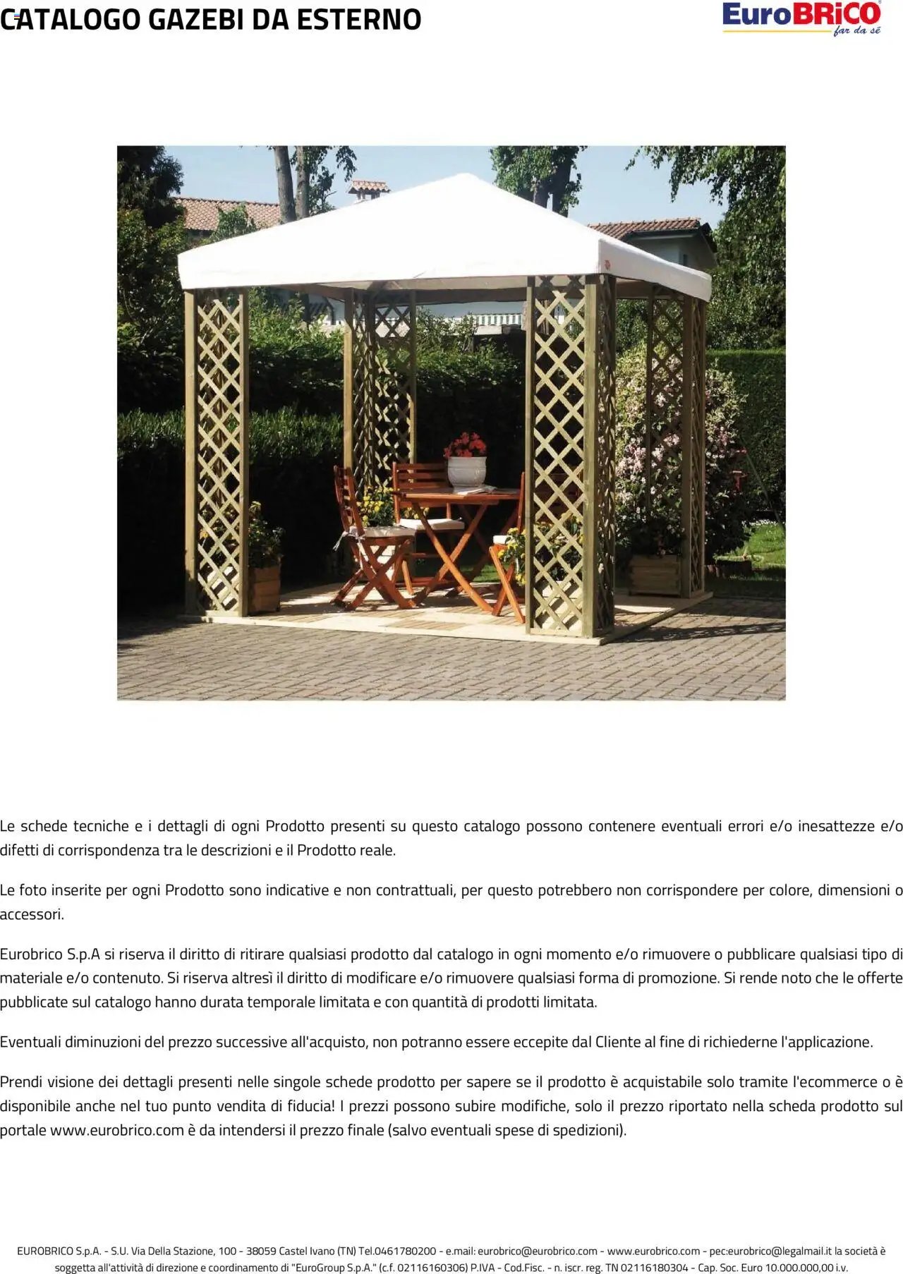 Eurobrico Gazebi da esterno catalogo