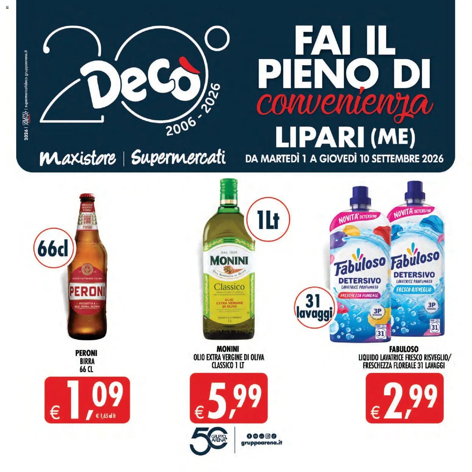 Decò volantino Maxistore, Supermercati Lipari