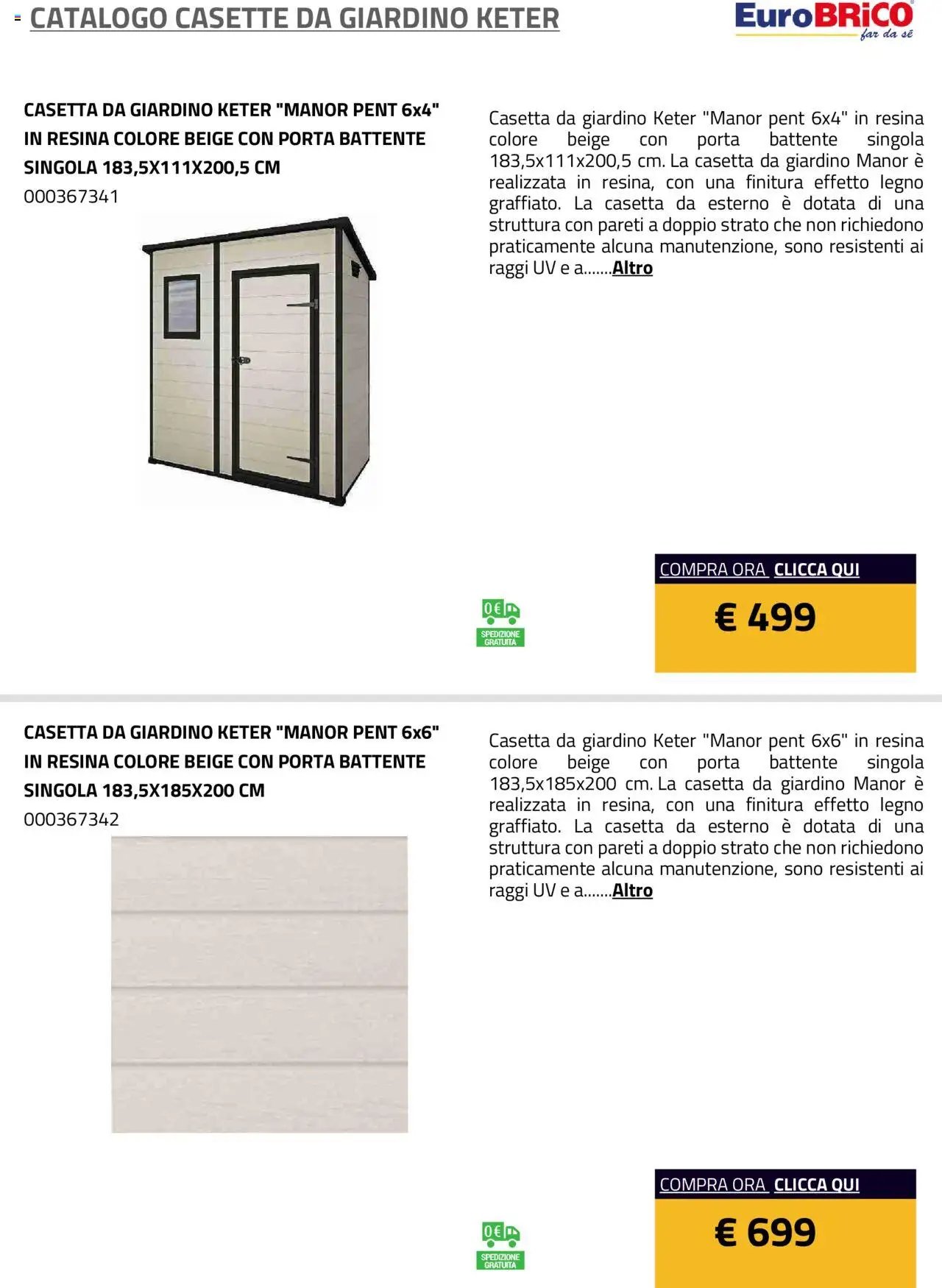 Eurobrico Casette da Giardino Keter catalogo