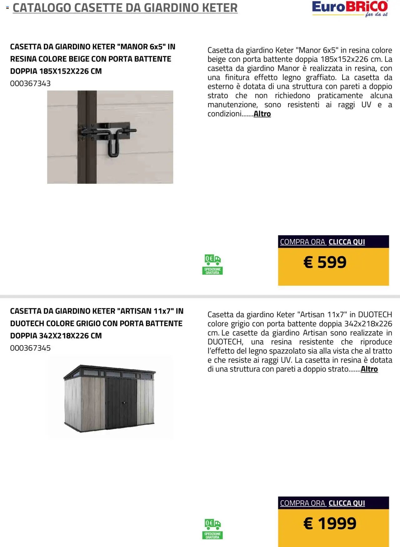 Eurobrico Casette da Giardino Keter catalogo