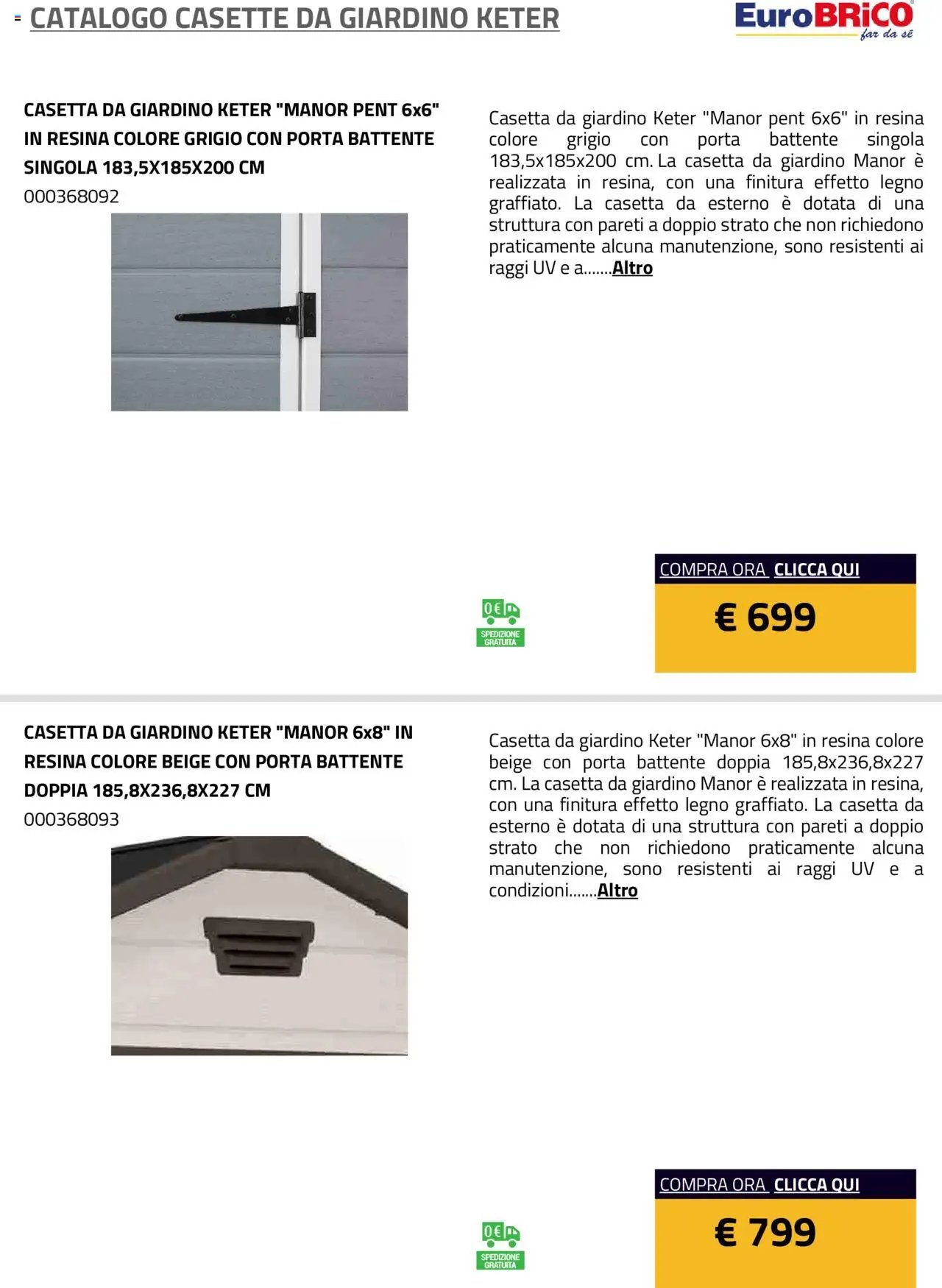 Eurobrico Casette da Giardino Keter catalogo