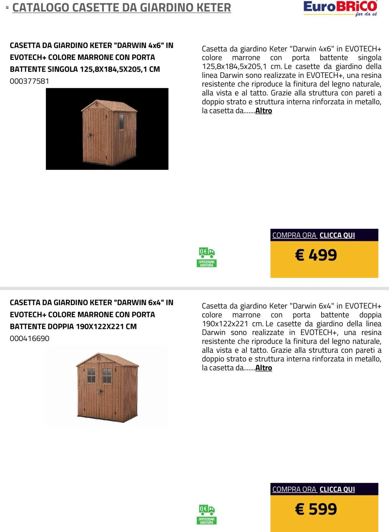 Eurobrico Casette da Giardino Keter catalogo