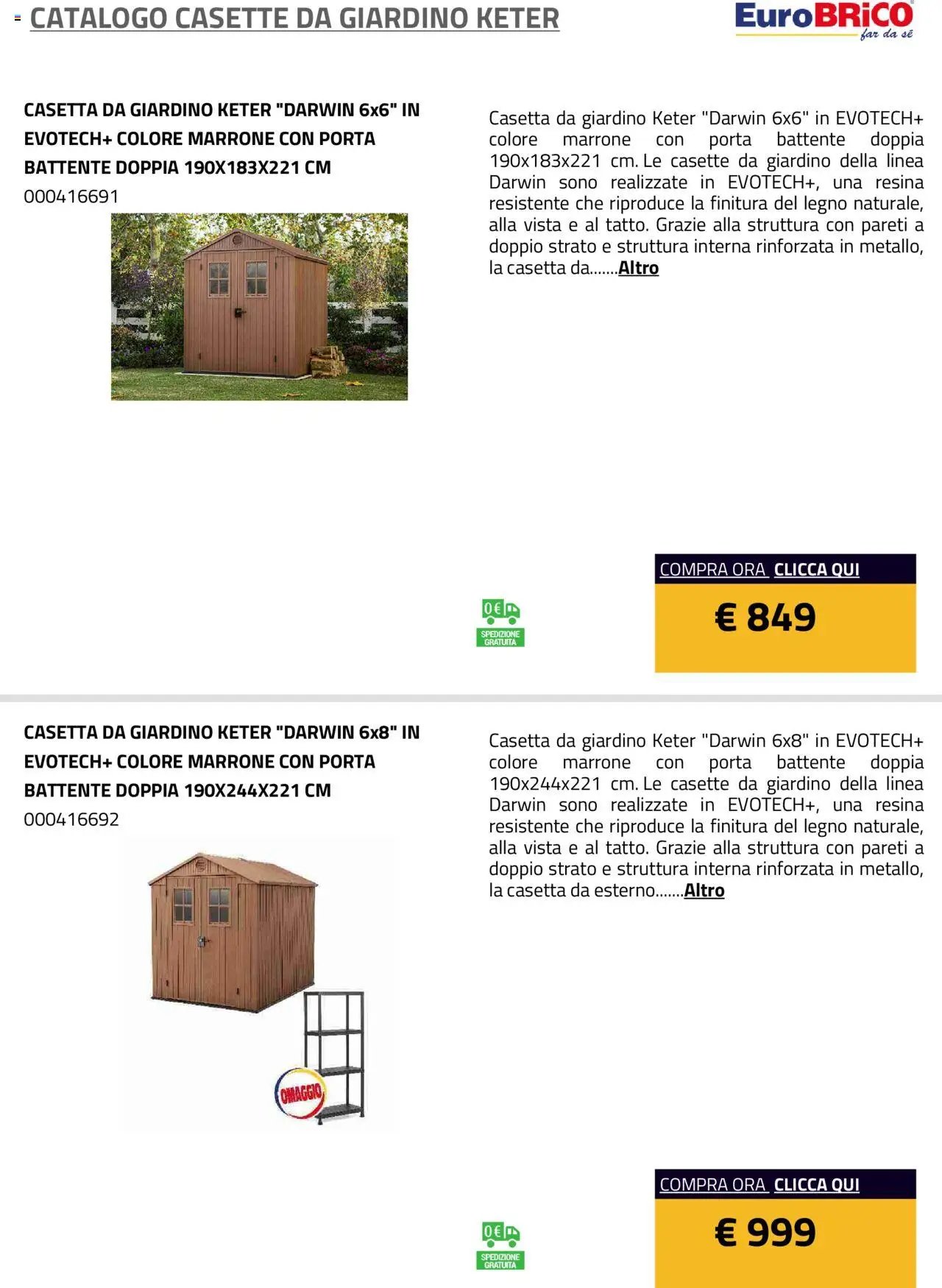 Eurobrico Casette da Giardino Keter catalogo