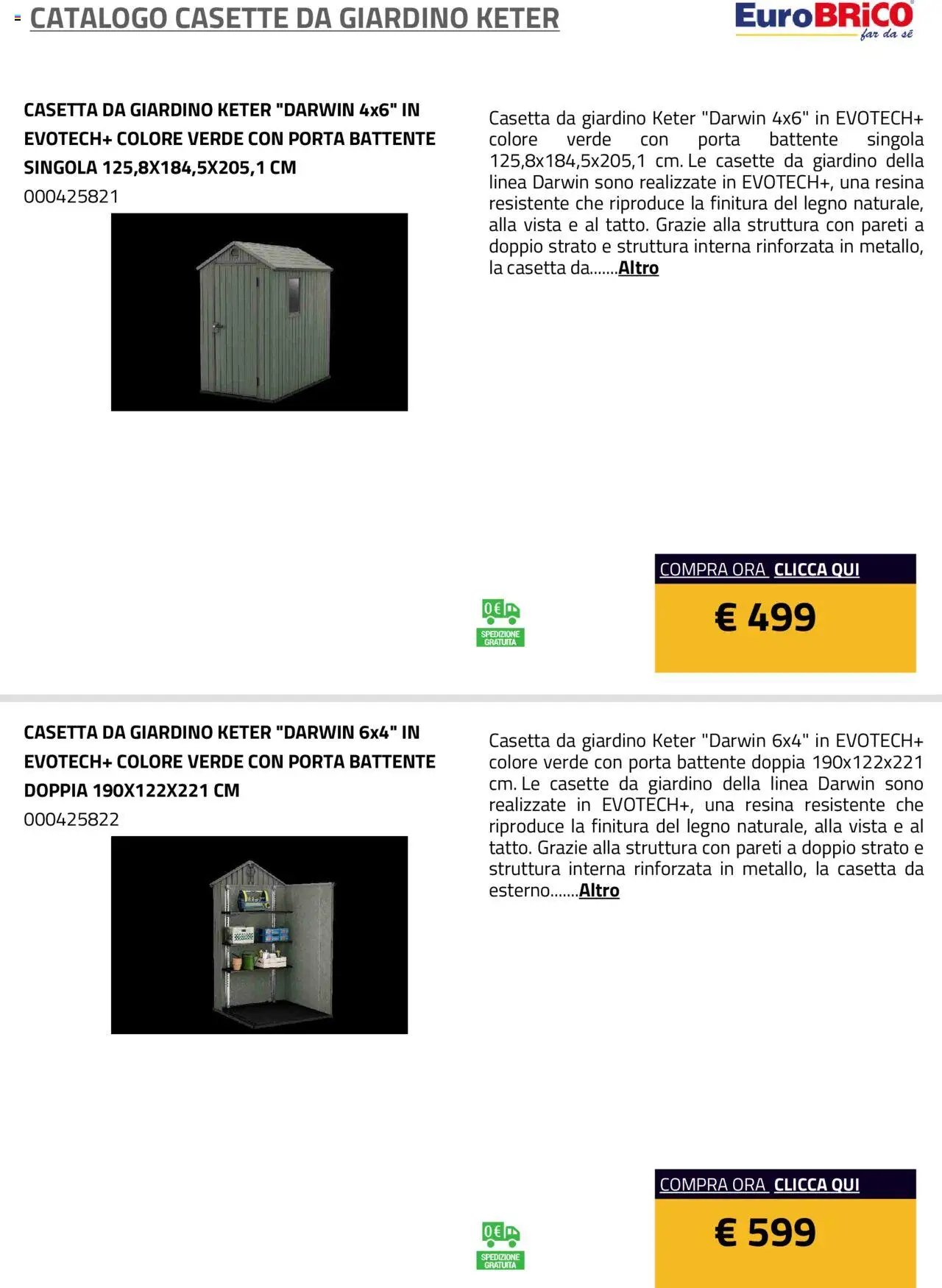 Eurobrico Casette da Giardino Keter catalogo