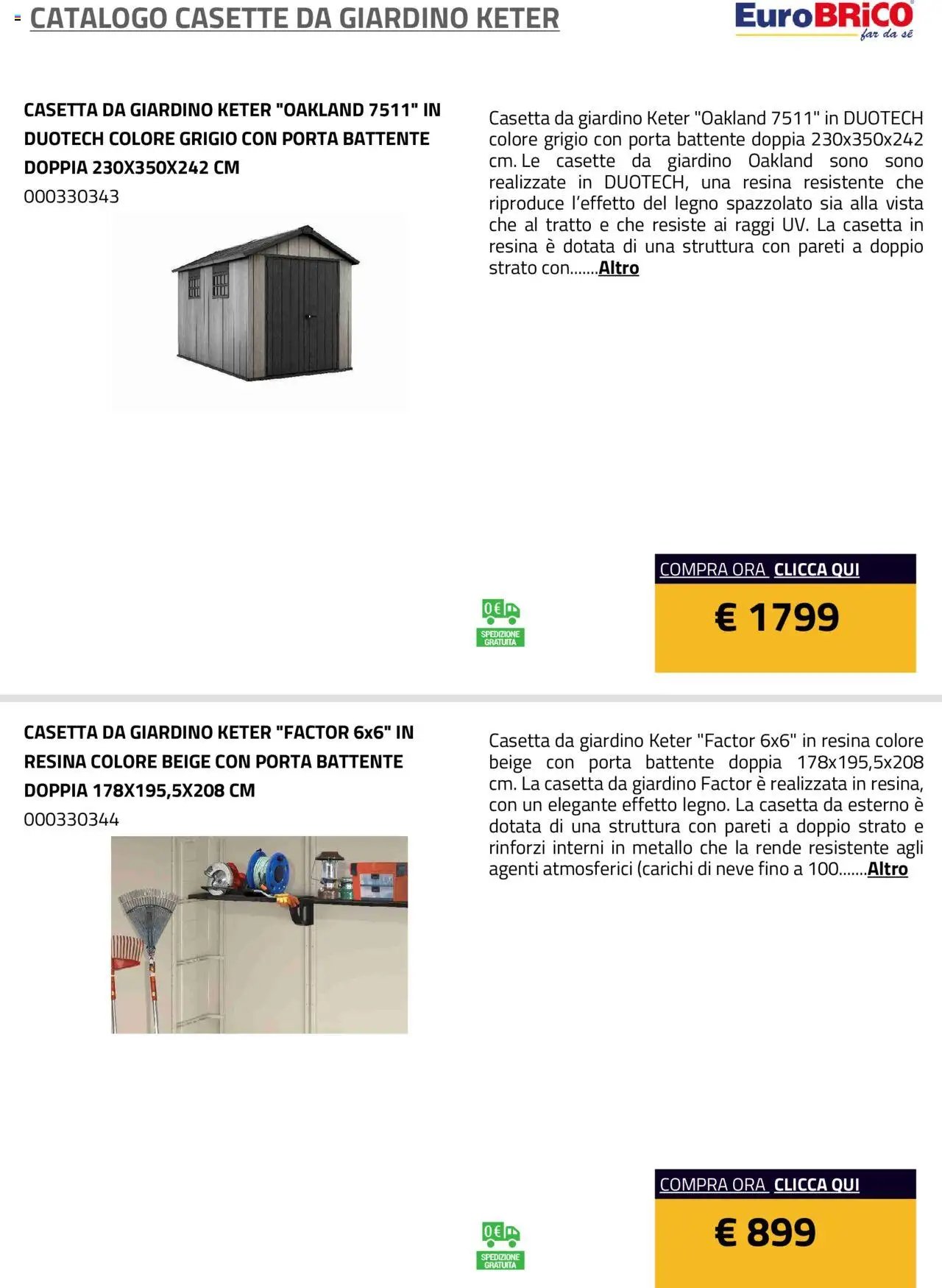Eurobrico Casette da Giardino Keter catalogo