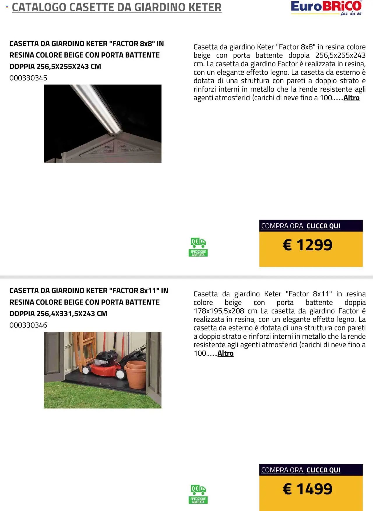 Eurobrico Casette da Giardino Keter catalogo