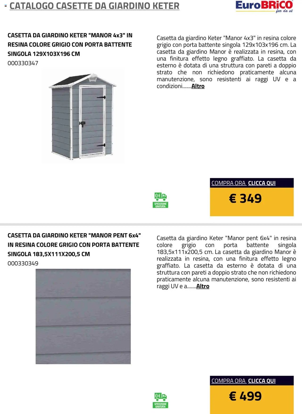 Eurobrico Casette da Giardino Keter catalogo