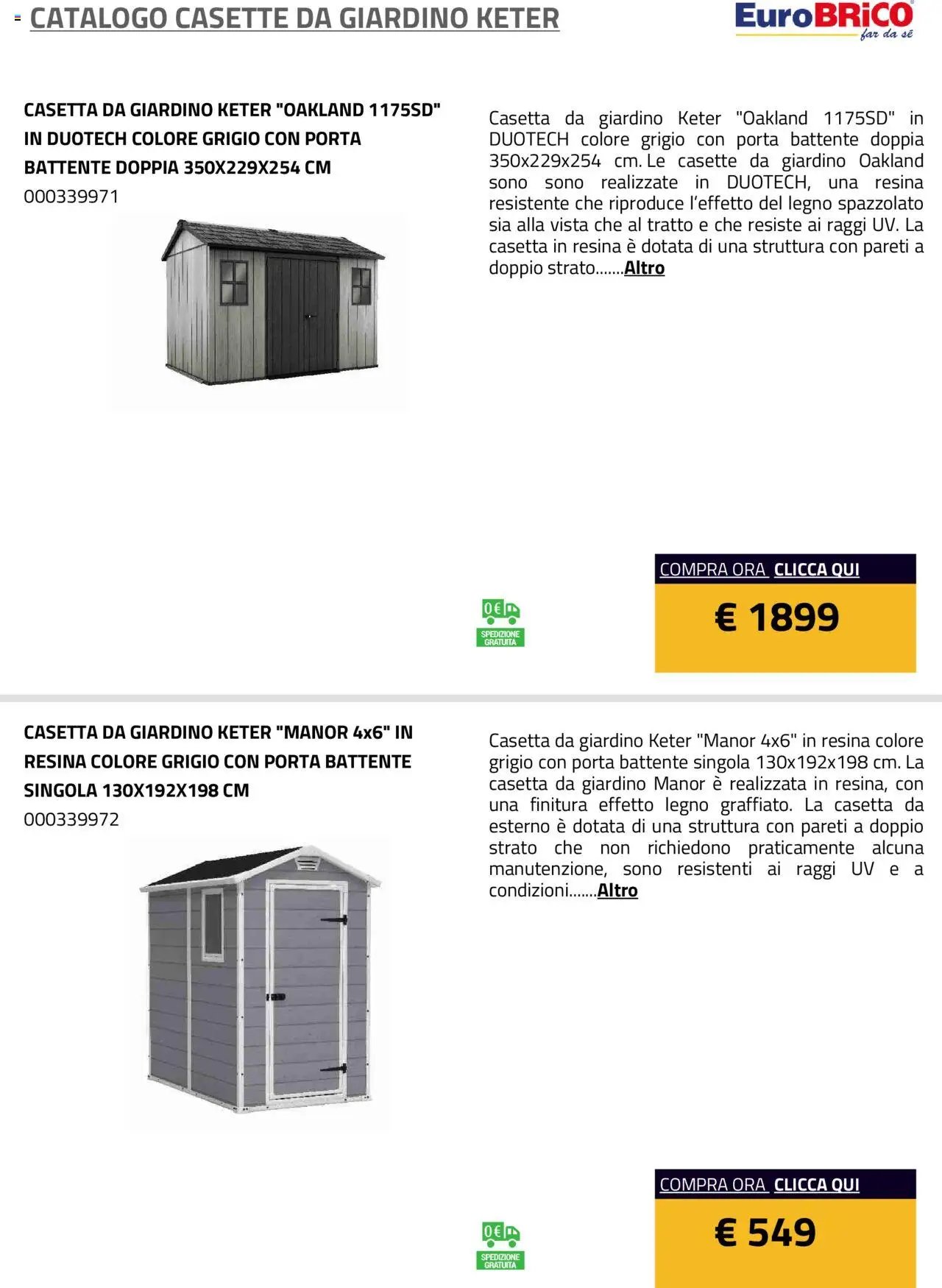 Eurobrico Casette da Giardino Keter catalogo