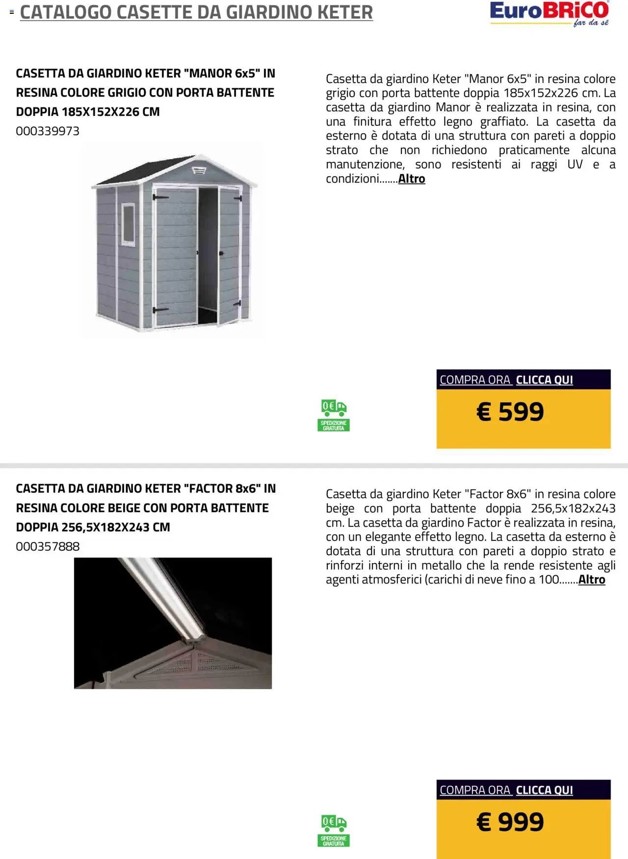 Eurobrico Casette da Giardino Keter catalogo