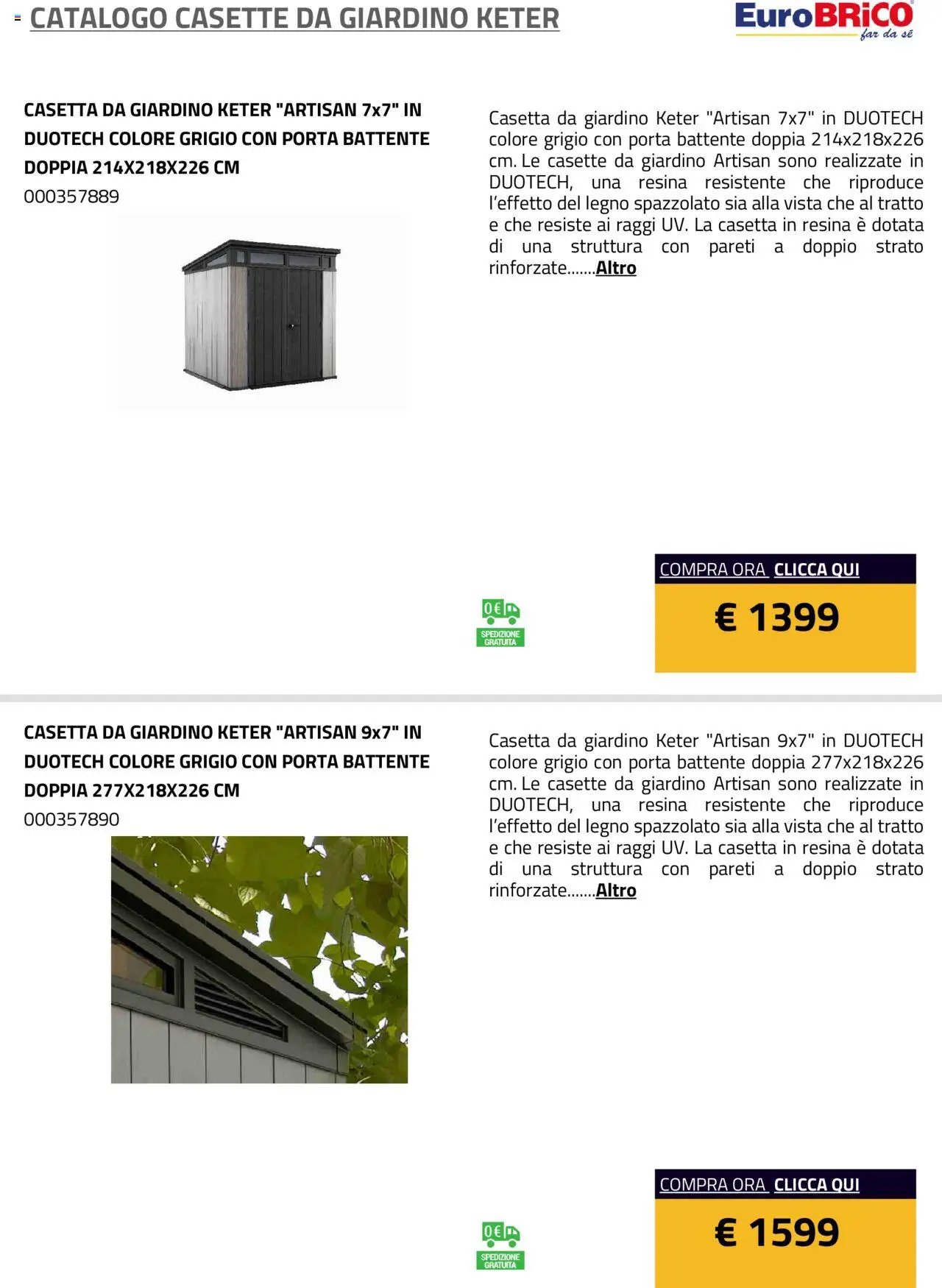 Eurobrico Casette da Giardino Keter catalogo
