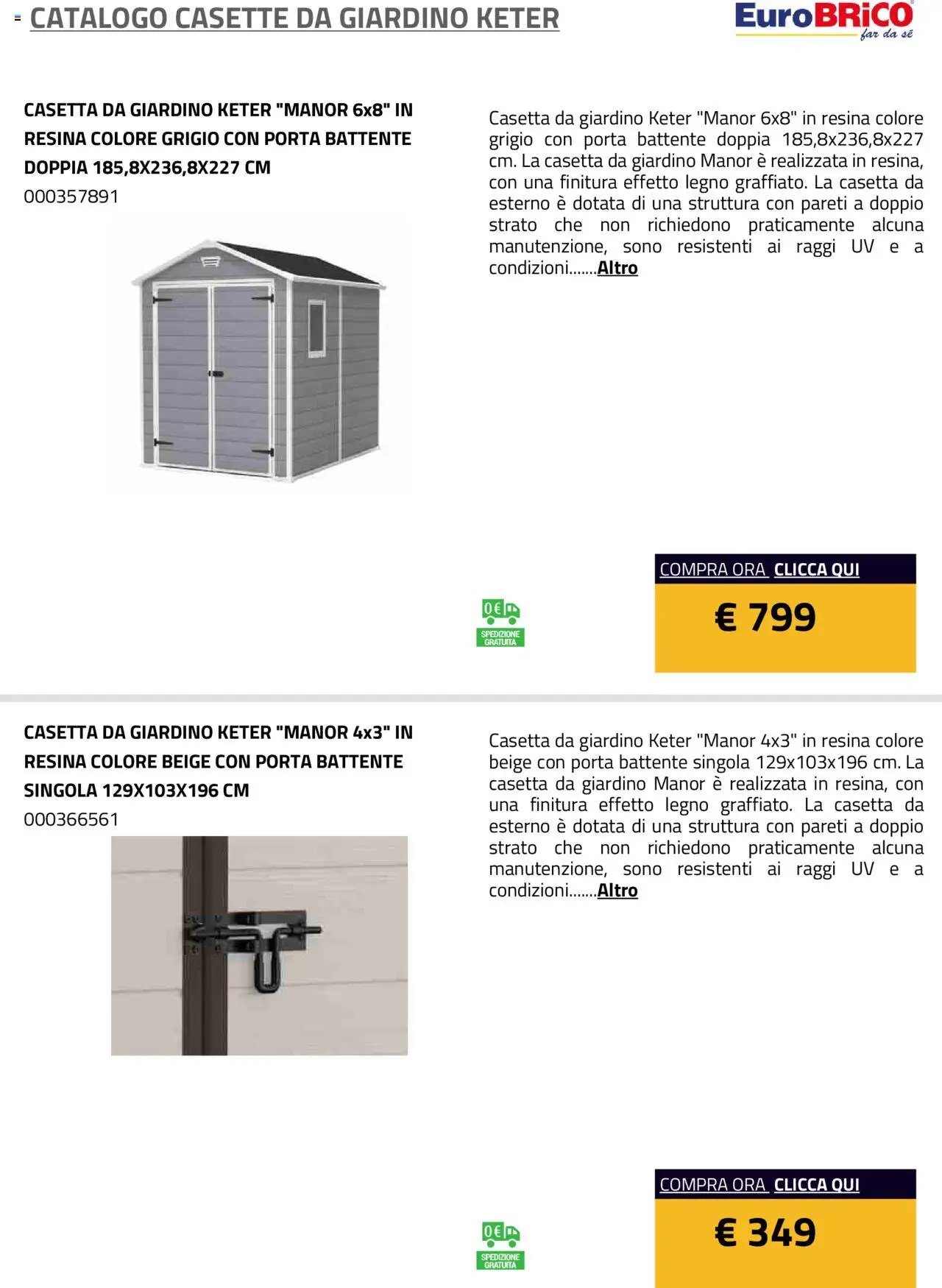 Eurobrico Casette da Giardino Keter catalogo