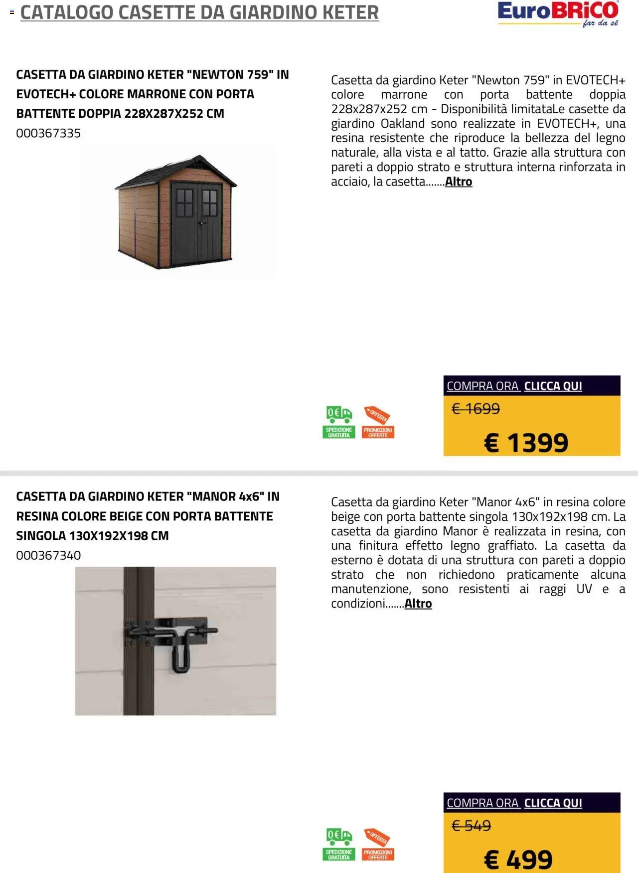 Eurobrico Casette da Giardino Keter catalogo