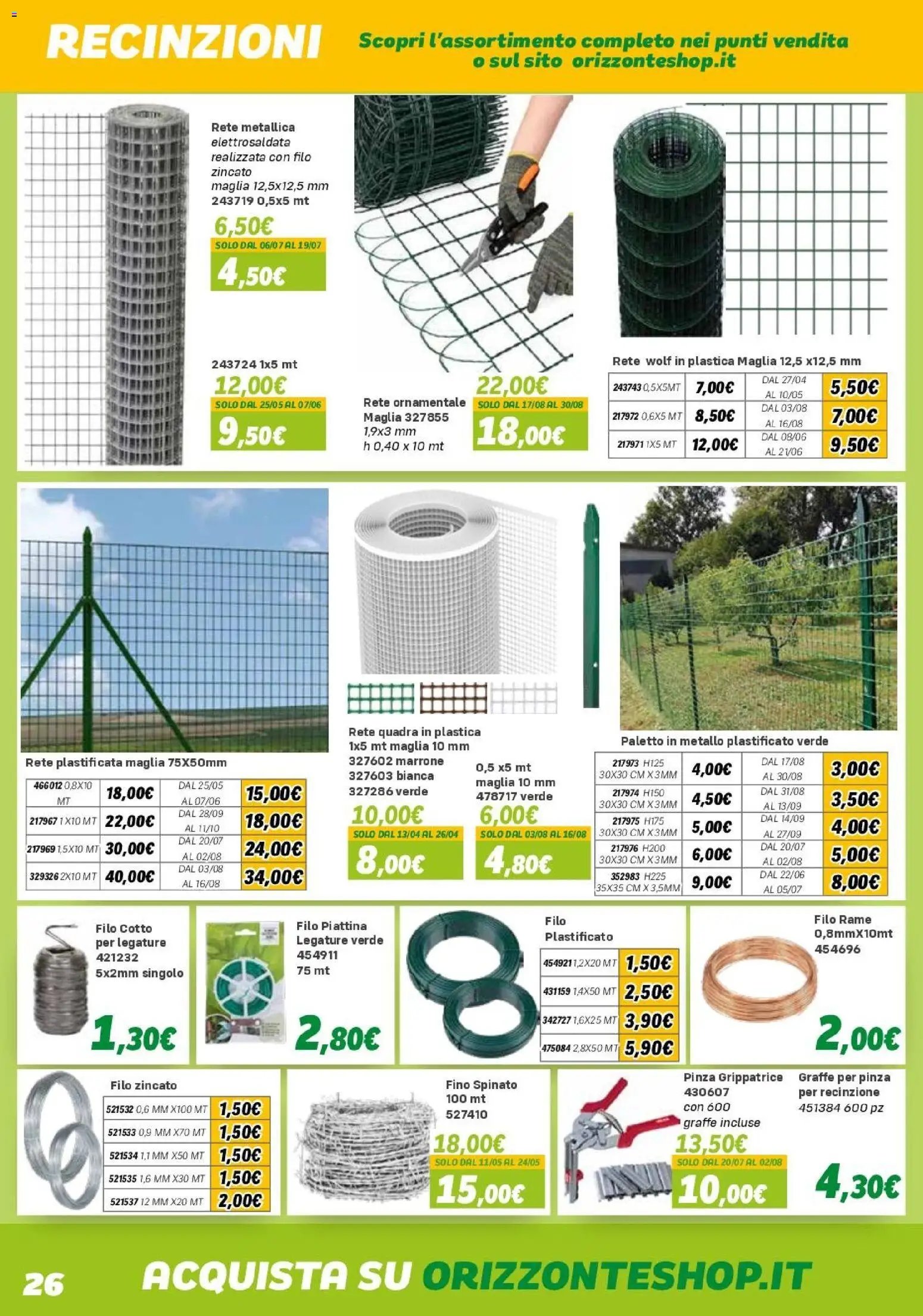 Orizzonte volantino Giardinaggio (2026-04-10 - 2026-10-11)