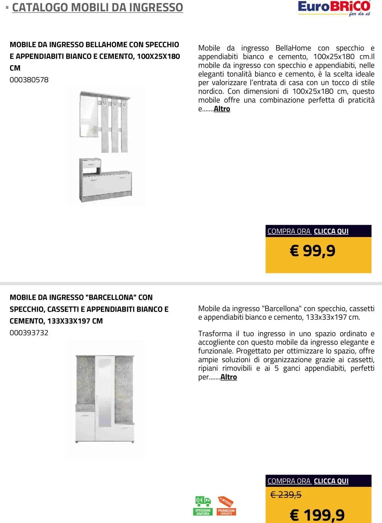 Eurobrico Mobili da ingresso catalogo