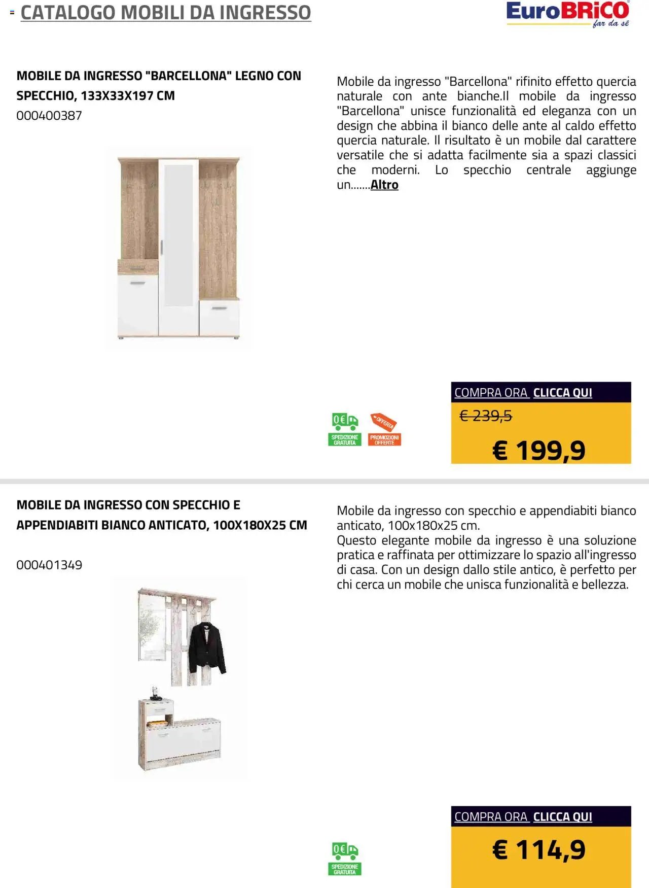 Eurobrico Mobili da ingresso catalogo
