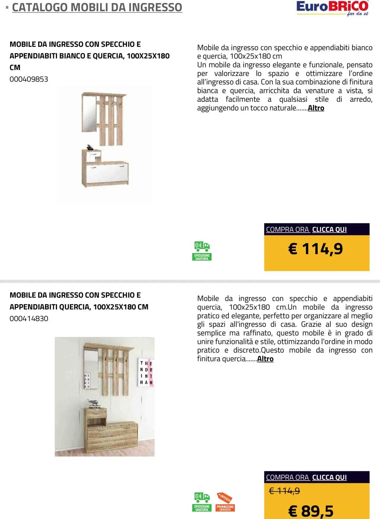 Eurobrico Mobili da ingresso catalogo