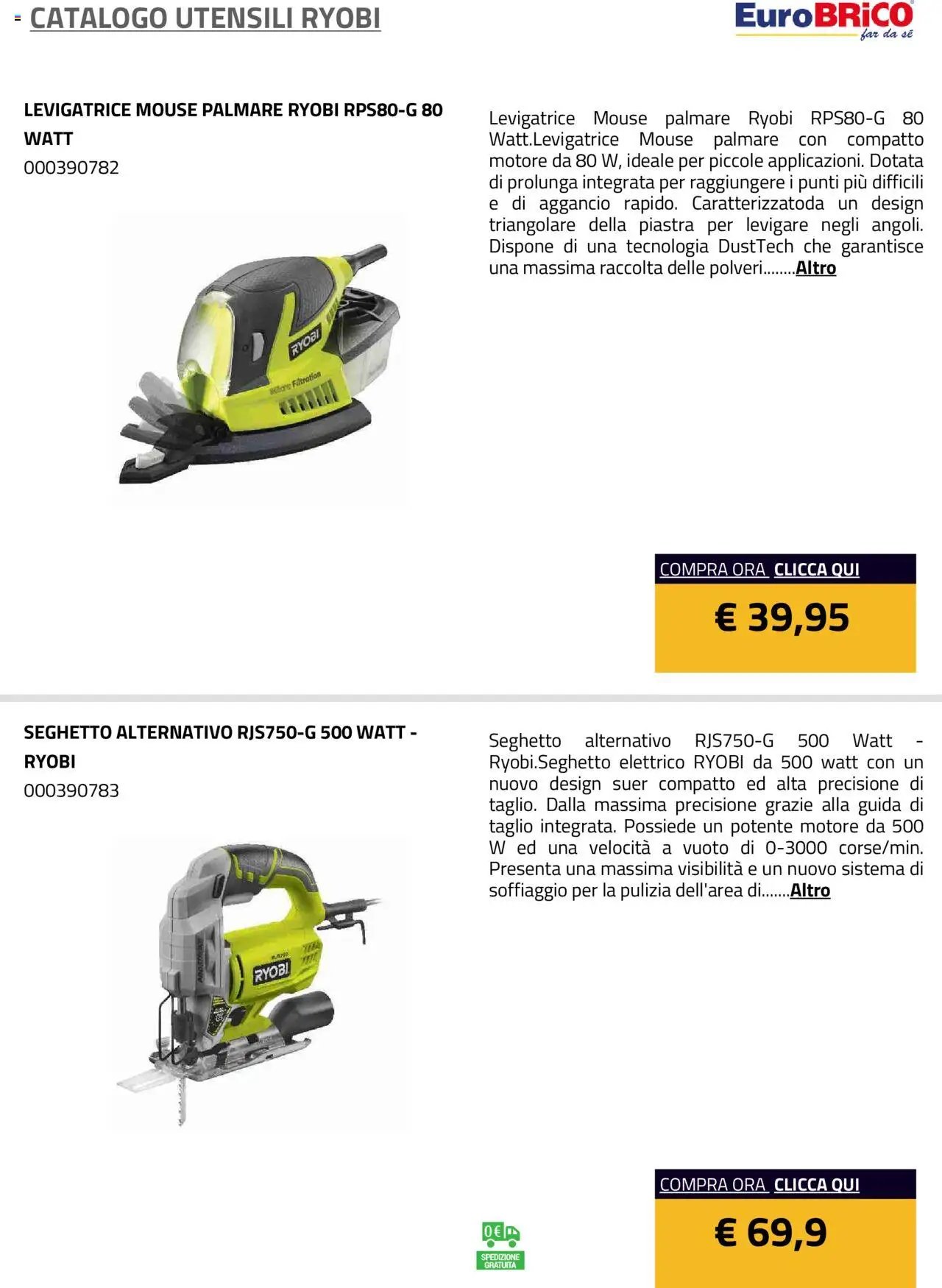 Eurobrico Utensili Ryobi catalogo