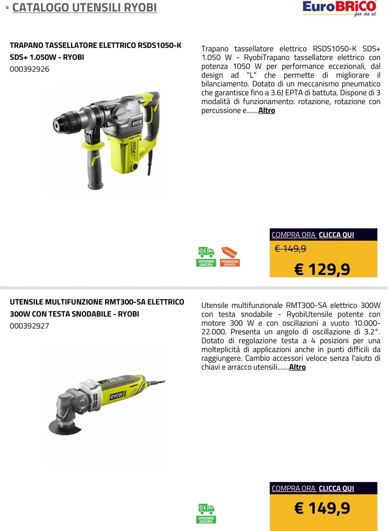 Eurobrico Utensili Ryobi catalogo