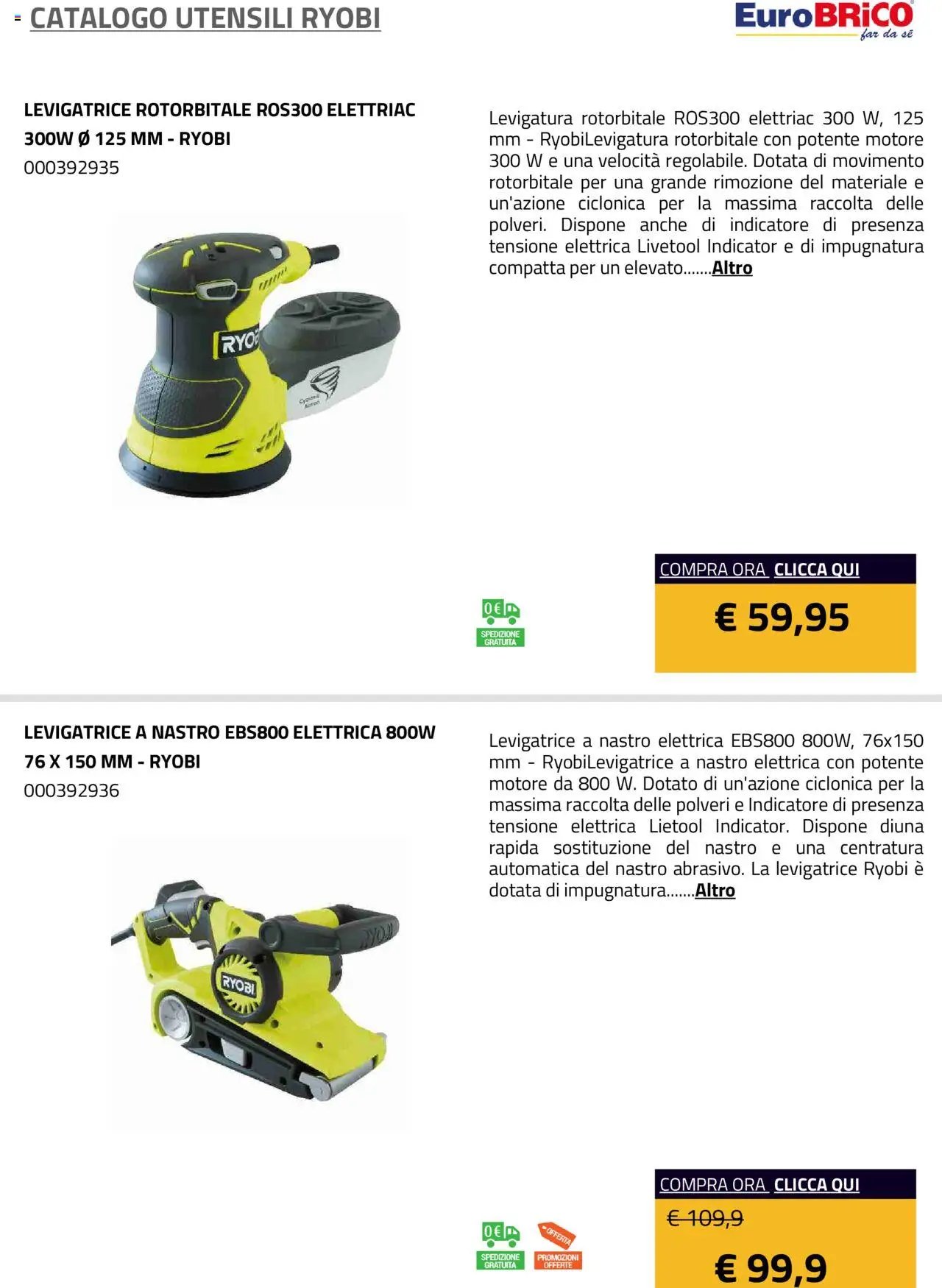 Eurobrico Utensili Ryobi catalogo