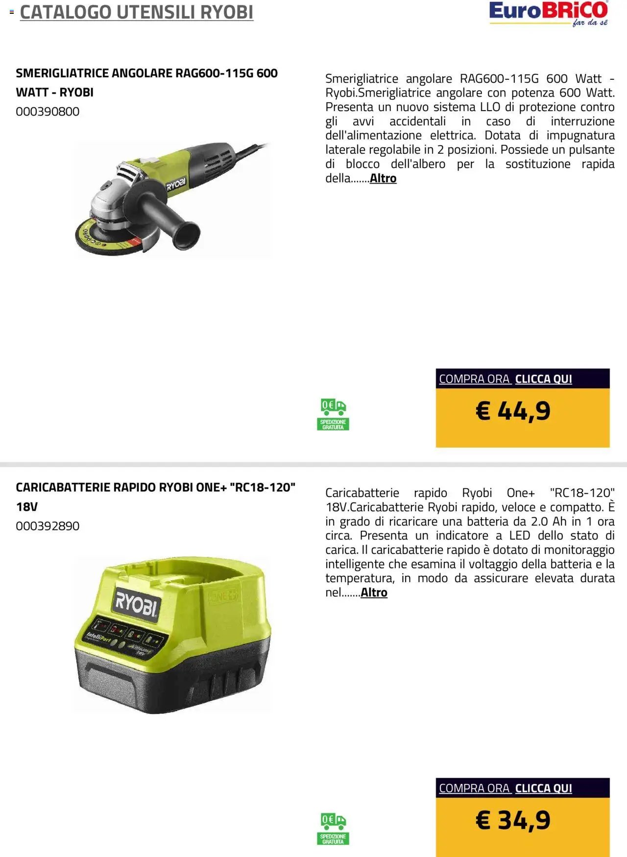 Eurobrico Utensili Ryobi catalogo