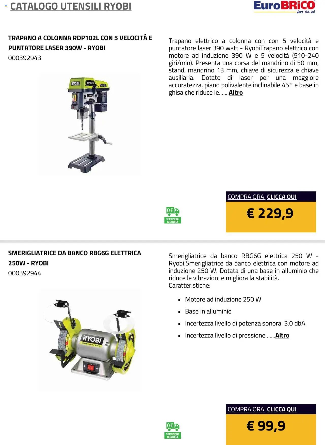 Eurobrico Utensili Ryobi catalogo