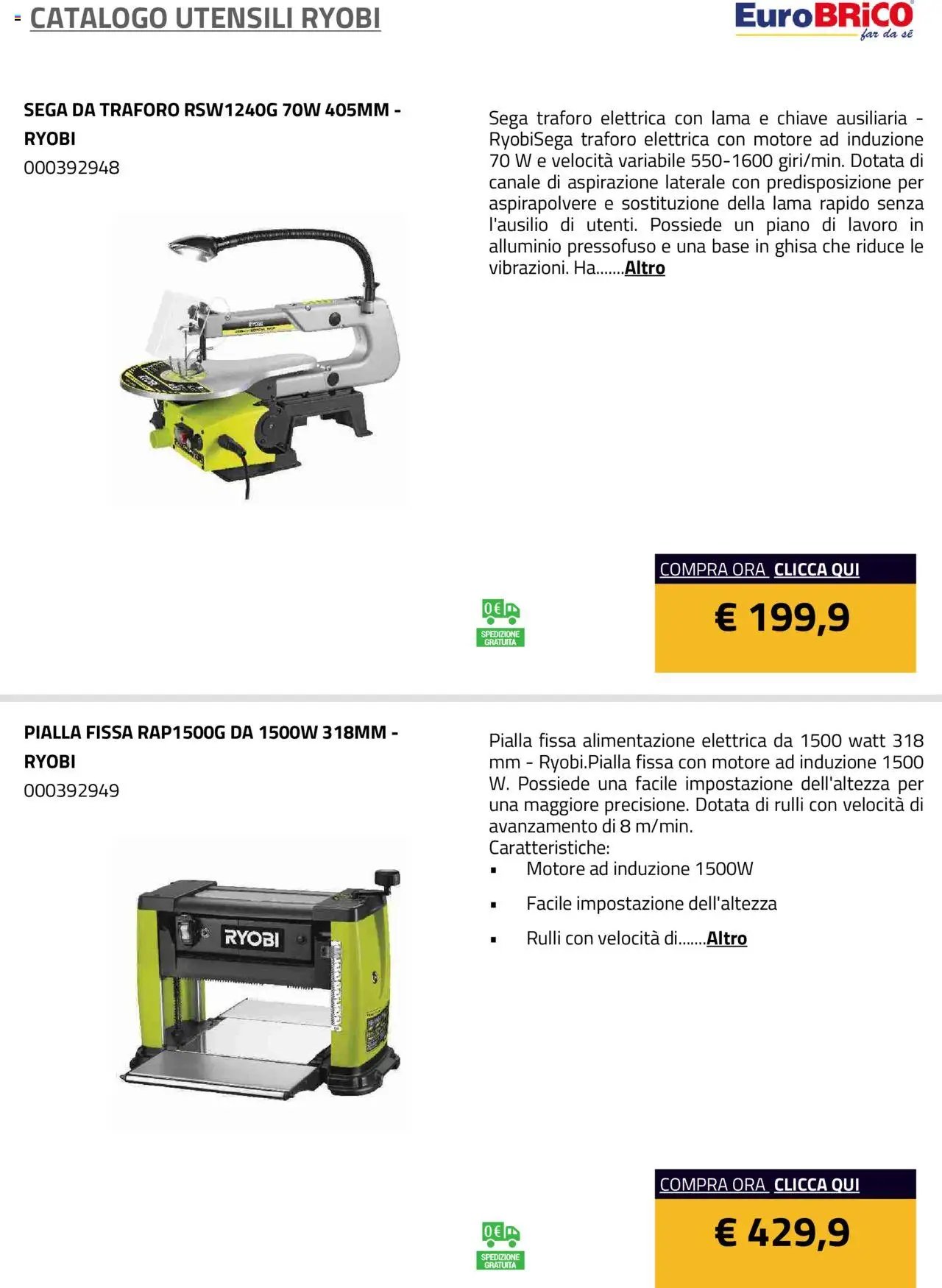 Eurobrico Utensili Ryobi catalogo