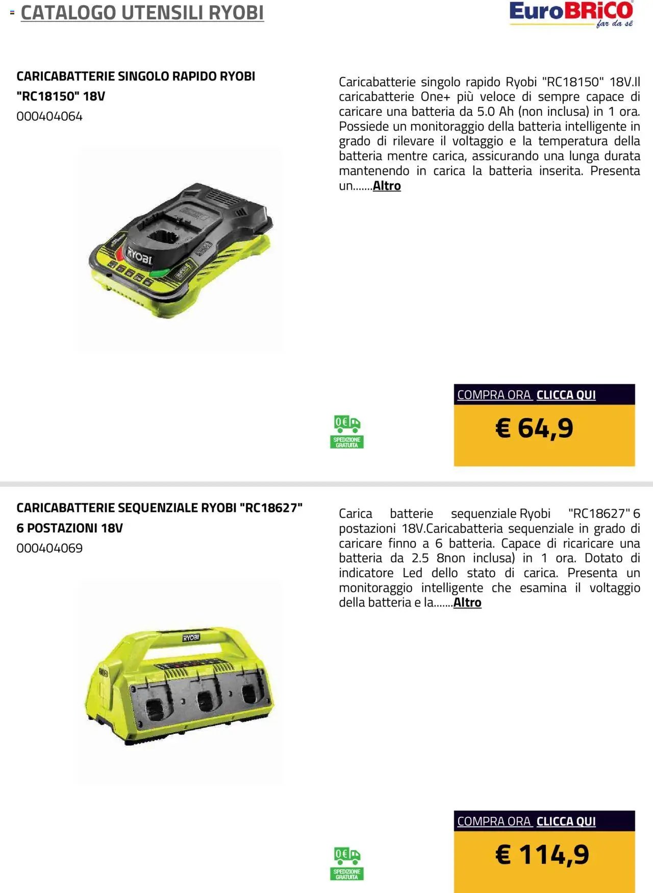Eurobrico Utensili Ryobi catalogo