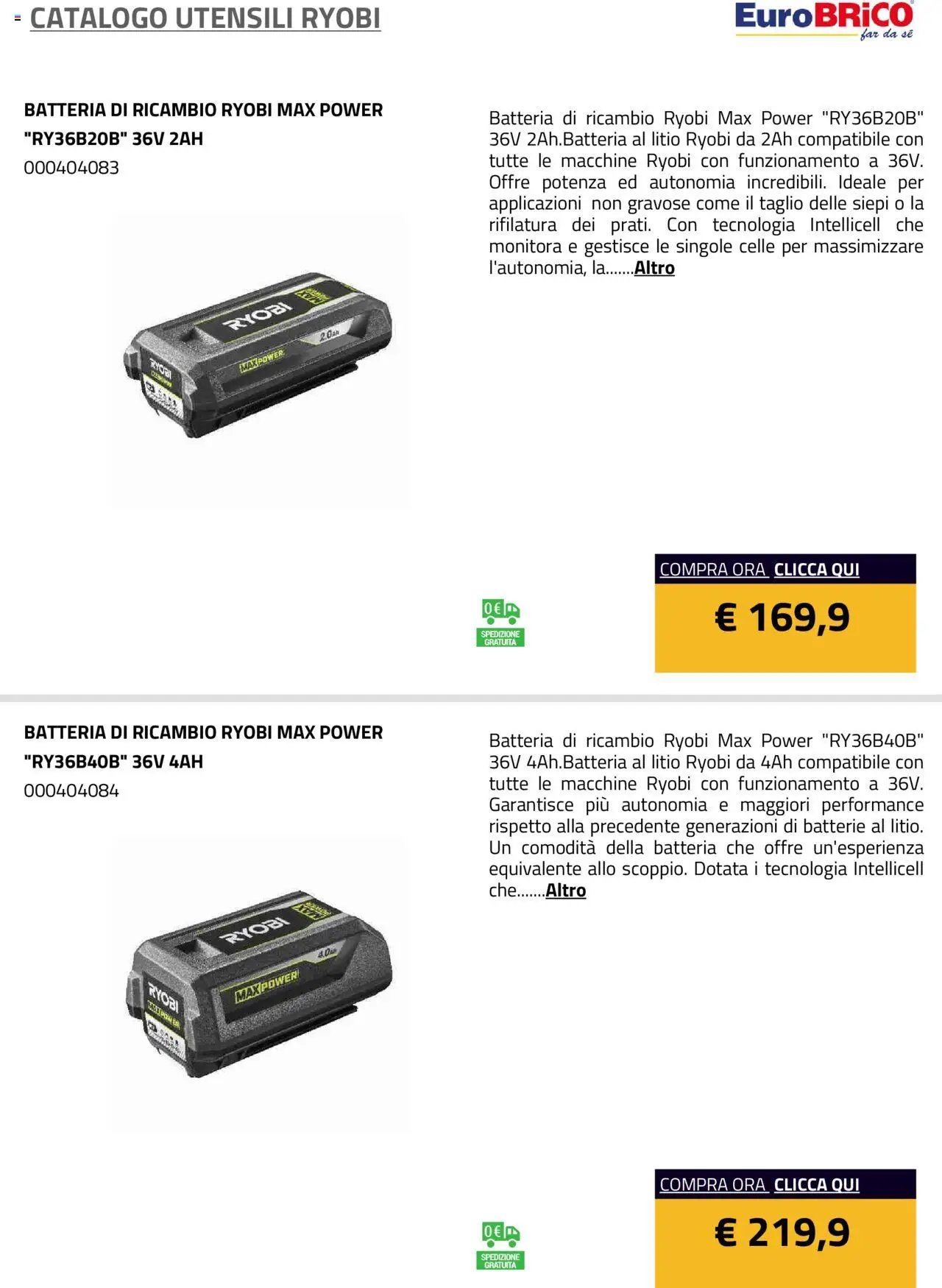 Eurobrico Utensili Ryobi catalogo