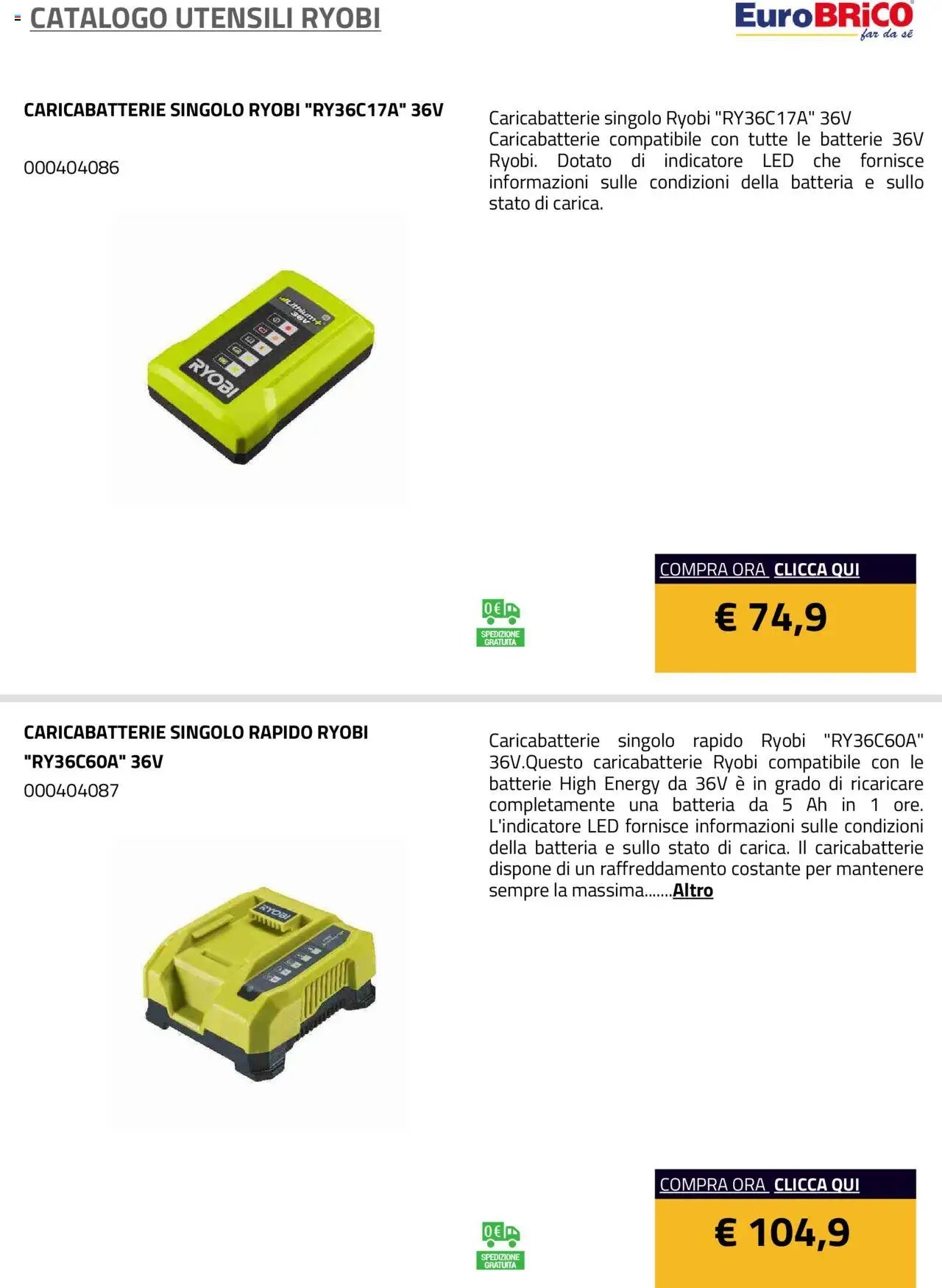 Eurobrico Utensili Ryobi catalogo