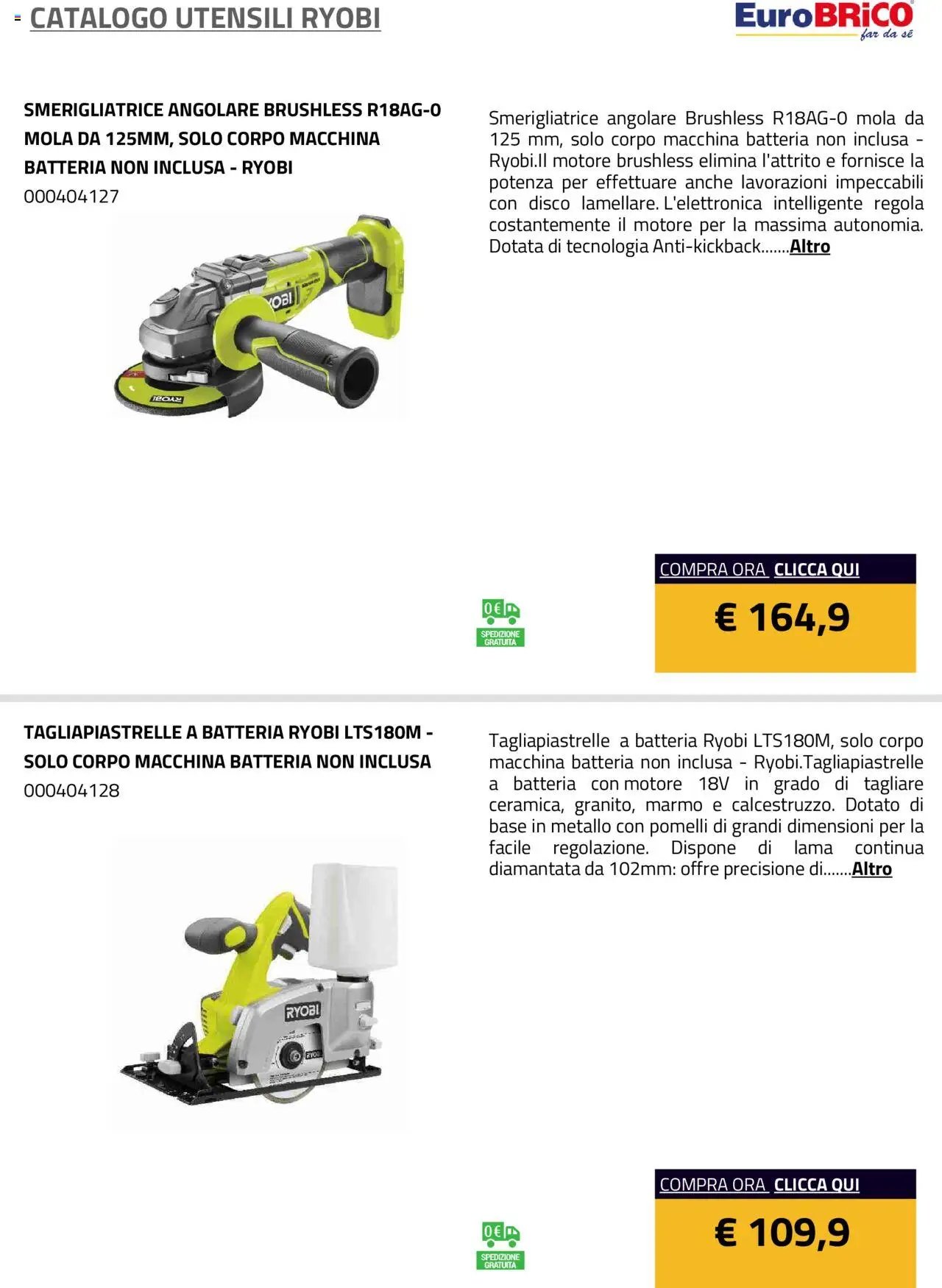 Eurobrico Utensili Ryobi catalogo