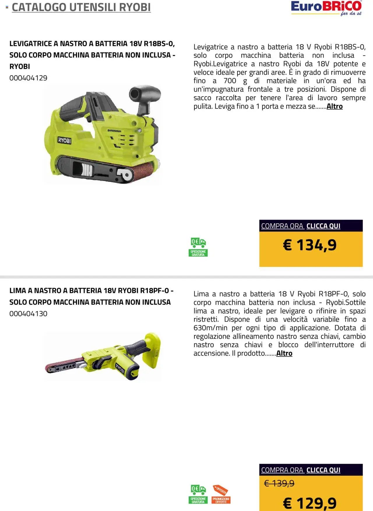 Eurobrico Utensili Ryobi catalogo