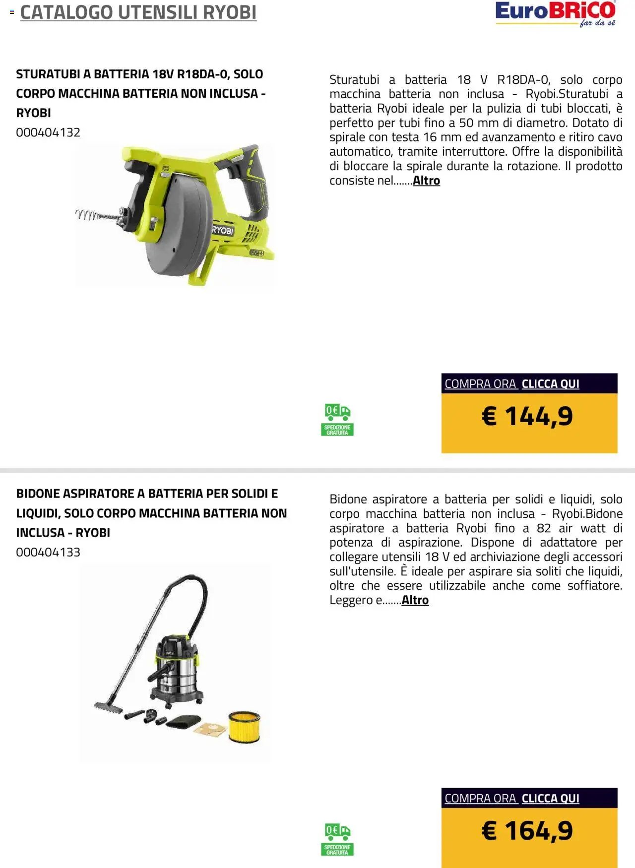 Eurobrico Utensili Ryobi catalogo