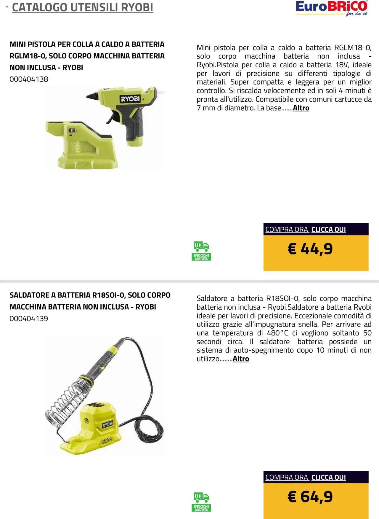 Eurobrico Utensili Ryobi catalogo