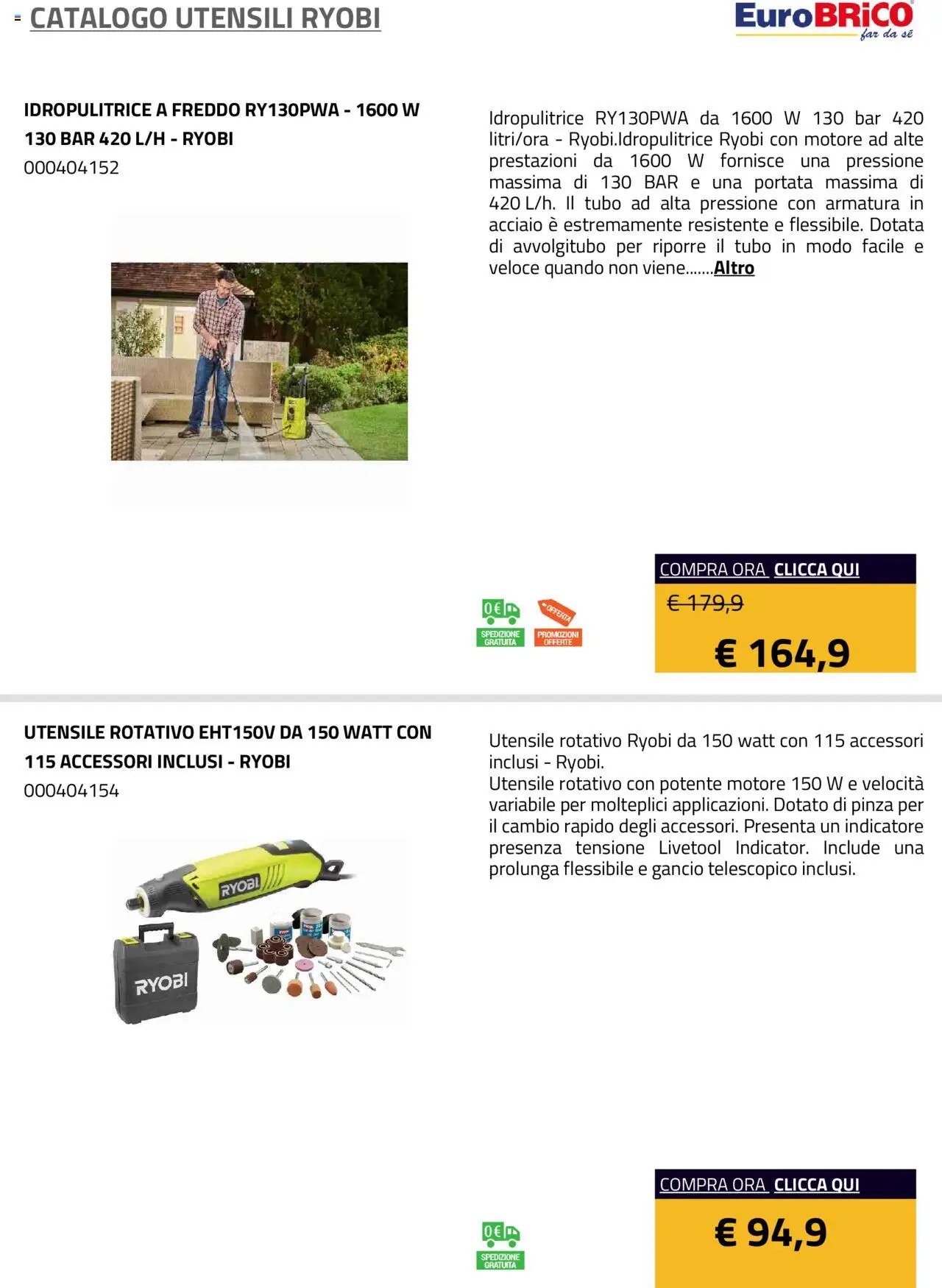 Eurobrico Utensili Ryobi catalogo