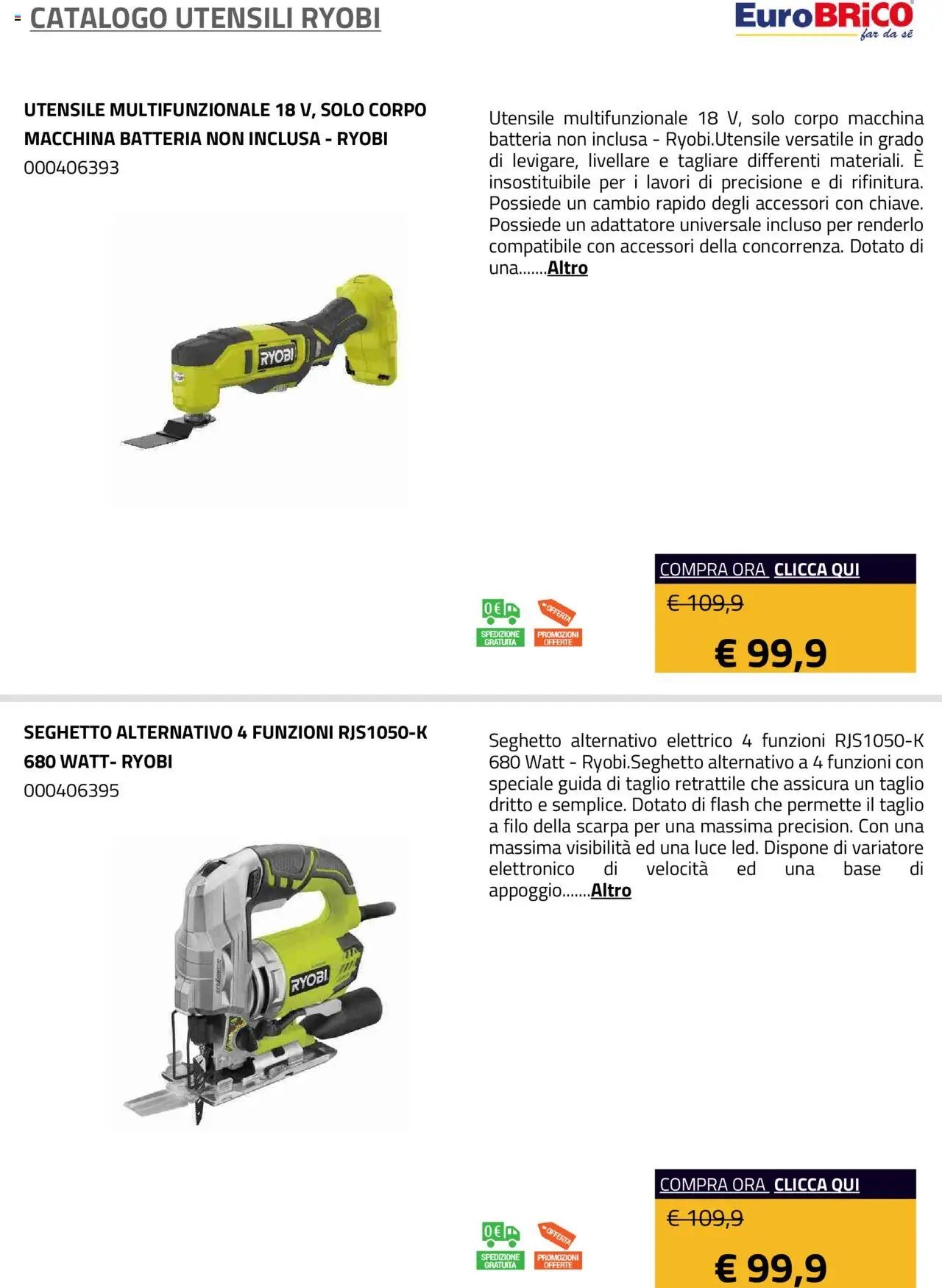 Eurobrico Utensili Ryobi catalogo