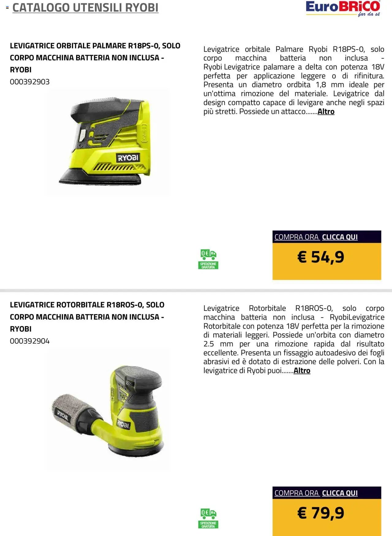 Eurobrico Utensili Ryobi catalogo