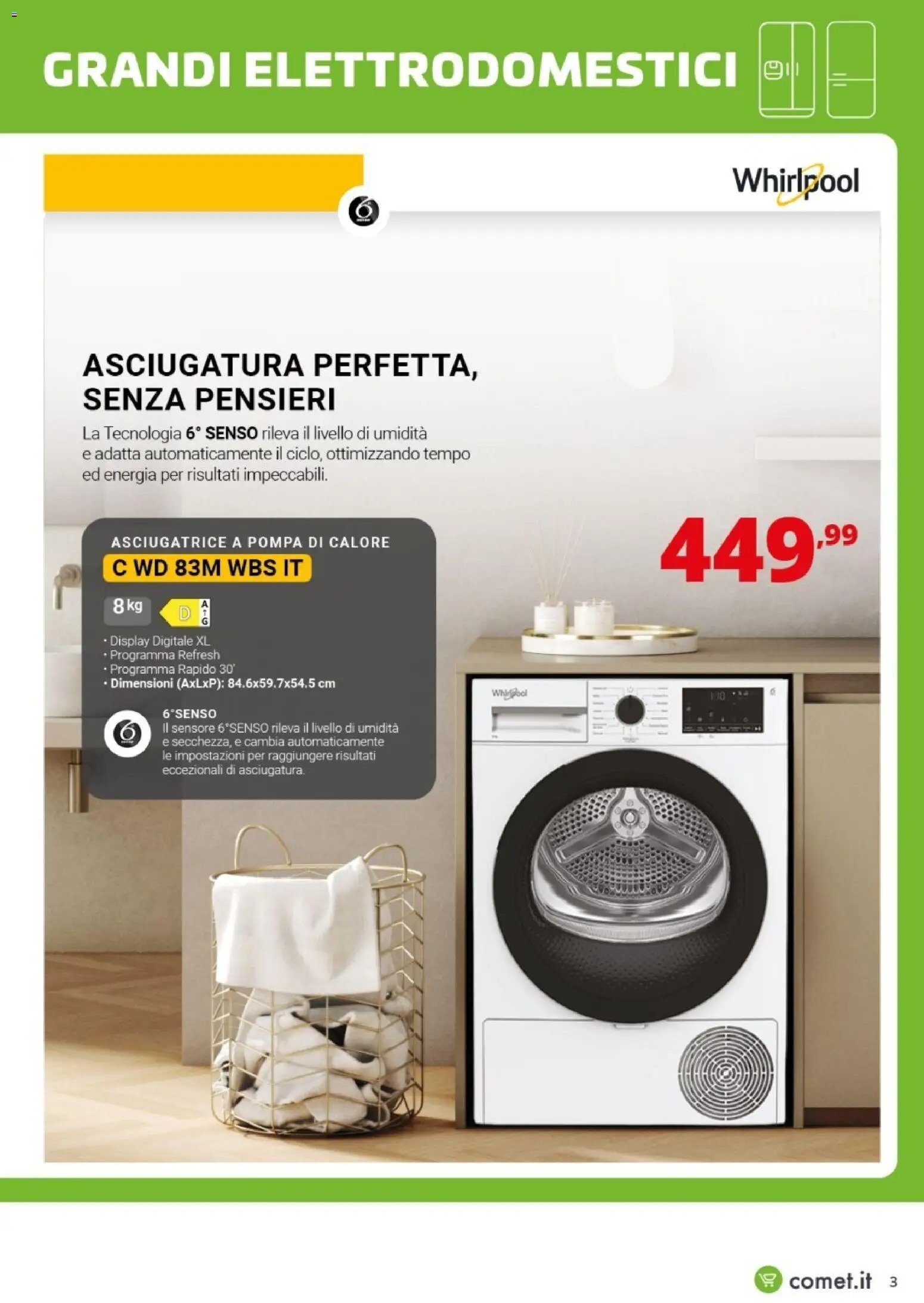 Comet volantino Whirlpool, Beko, Hotpoint e Indesit