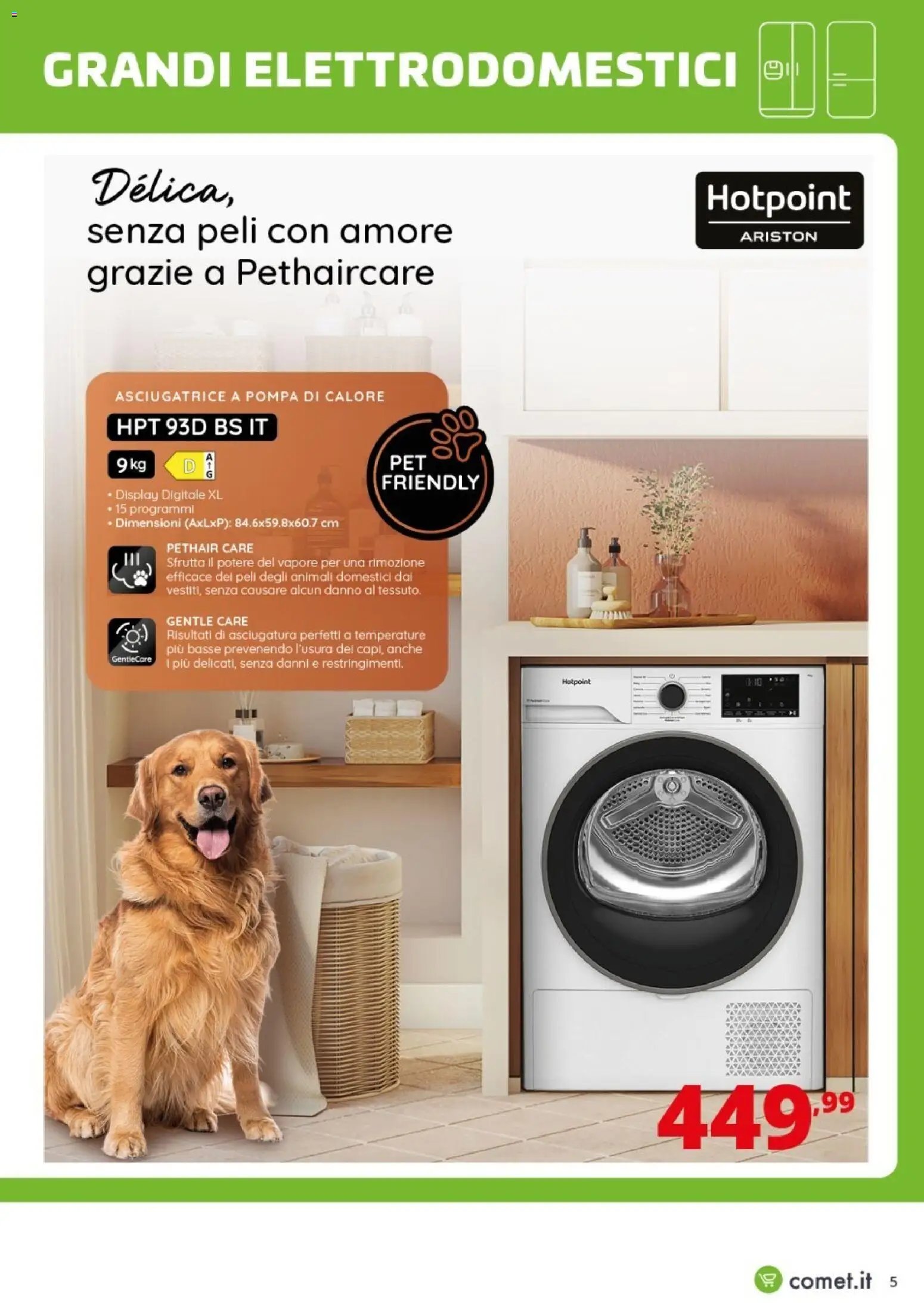 Comet volantino Whirlpool, Beko, Hotpoint e Indesit