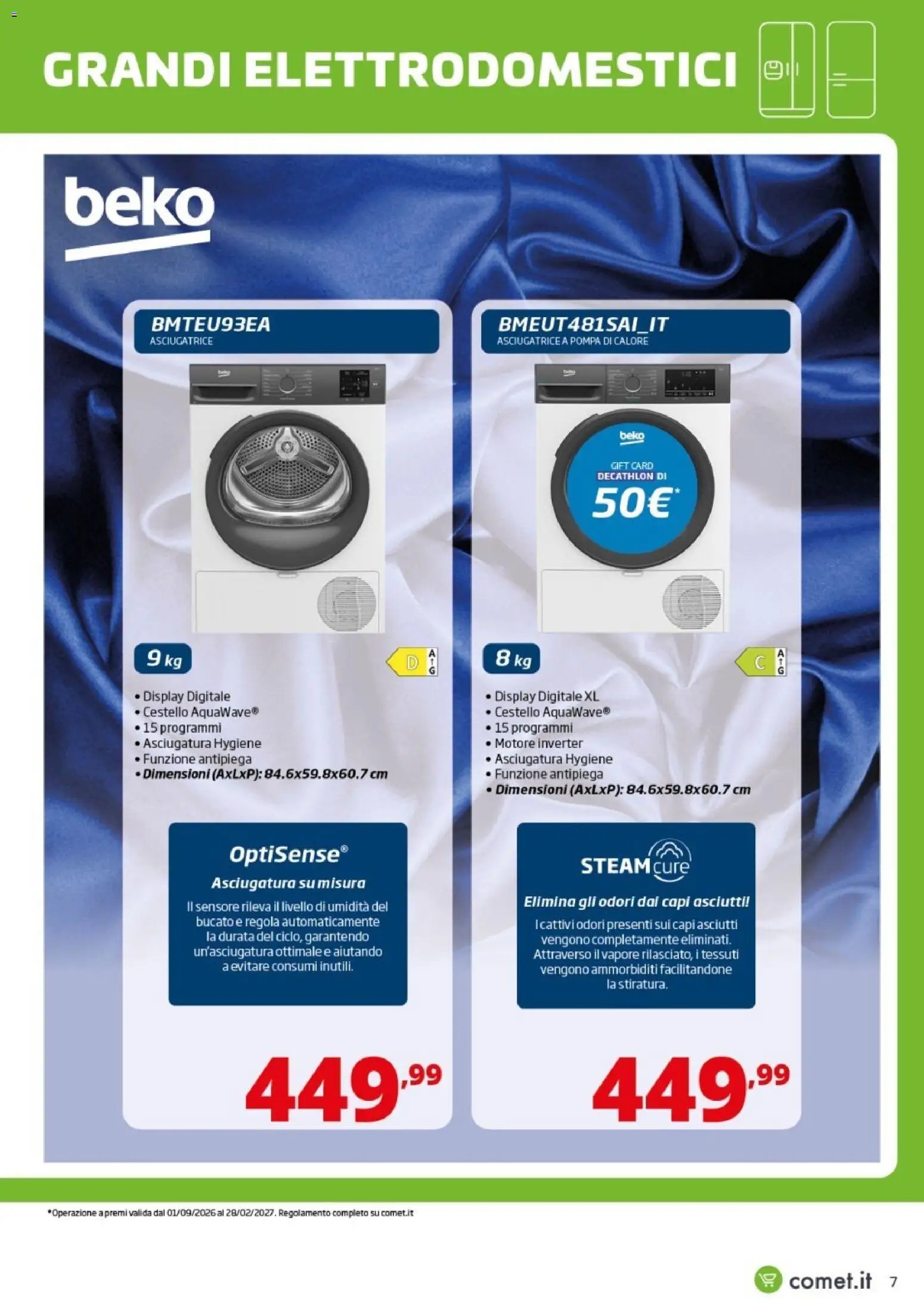 Comet volantino Whirlpool, Beko, Hotpoint e Indesit