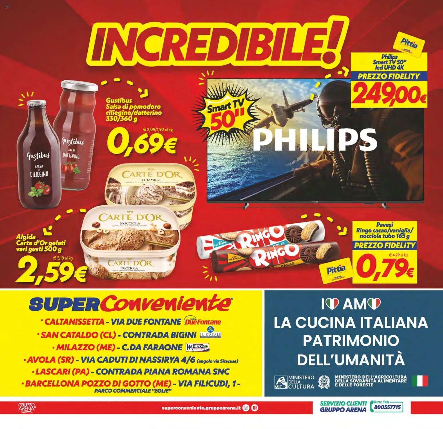 SuperConveniente volantino Caltanissetta, San Cataldo, Avola, Lascari, Milazzo, Barcellona