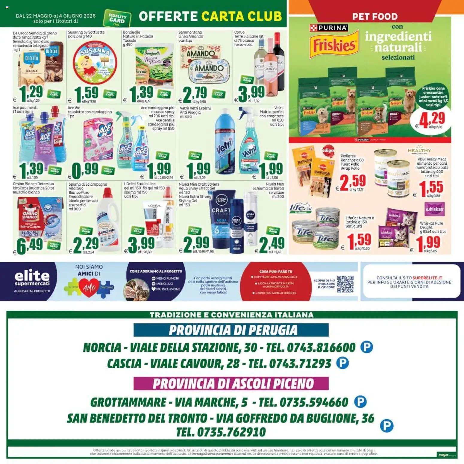 Elite Supermercati volantino Perugia, Ascoli Piceno