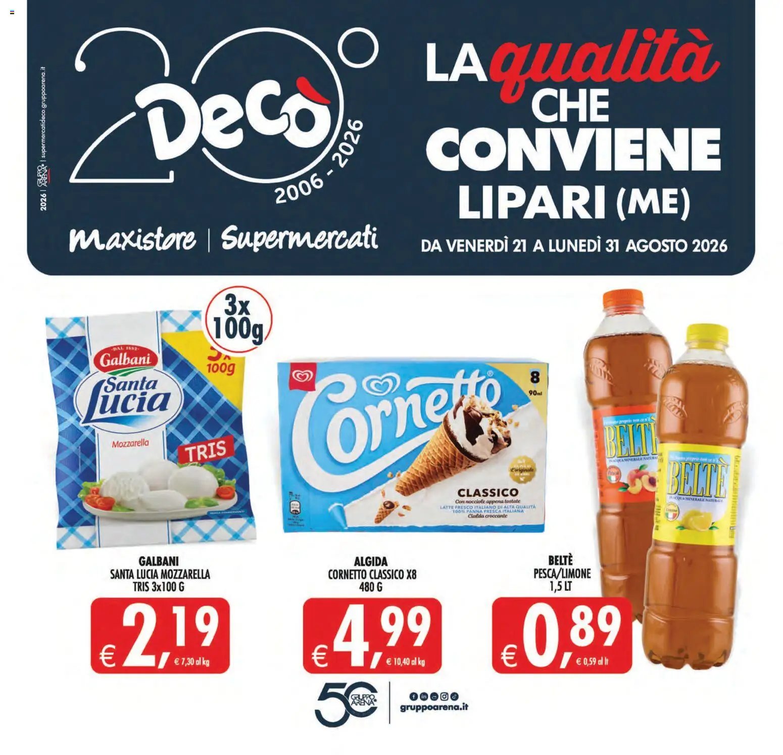 Decò volantino Maxistore, Supermercati Lipari