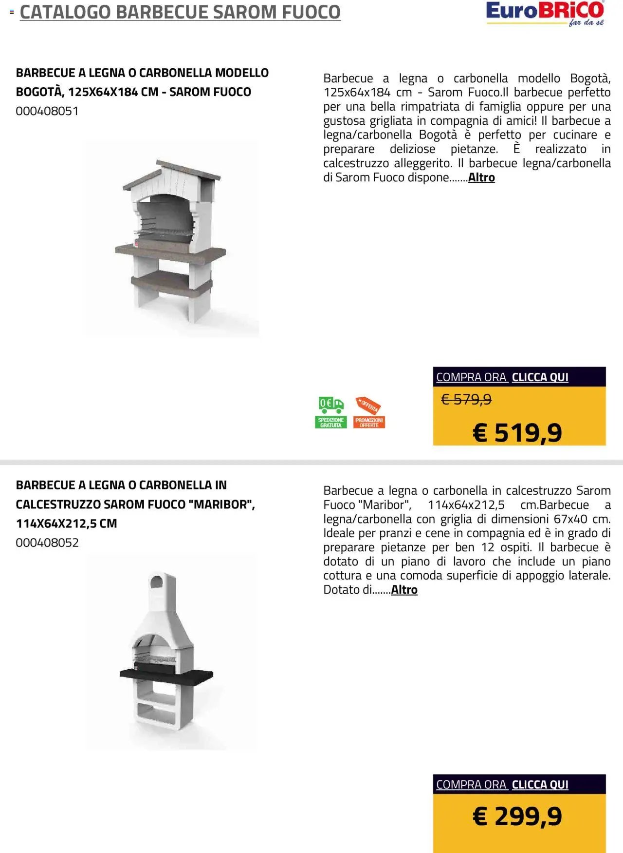 Eurobrico Barbecue Sarom Fuoco catalogo